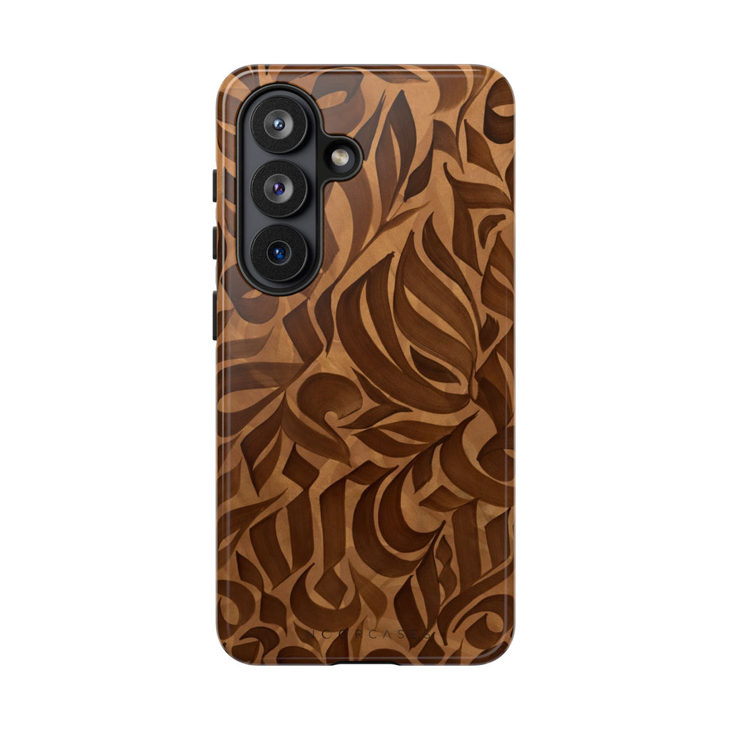 Floral Calligraphy Brown - Tough Case
