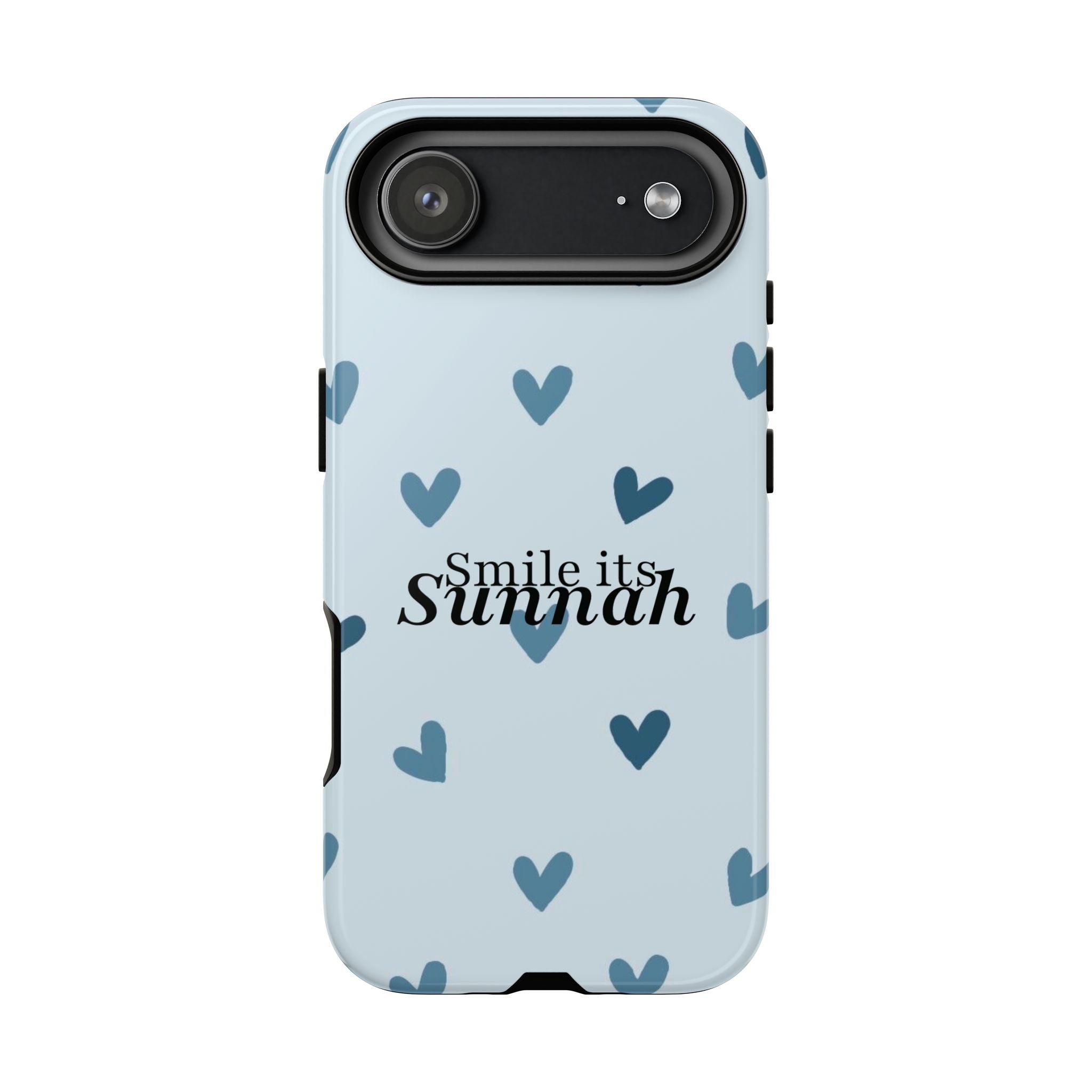 ''Smile It's Sunnah'' Light Blue Heart Pattern - Tough Case