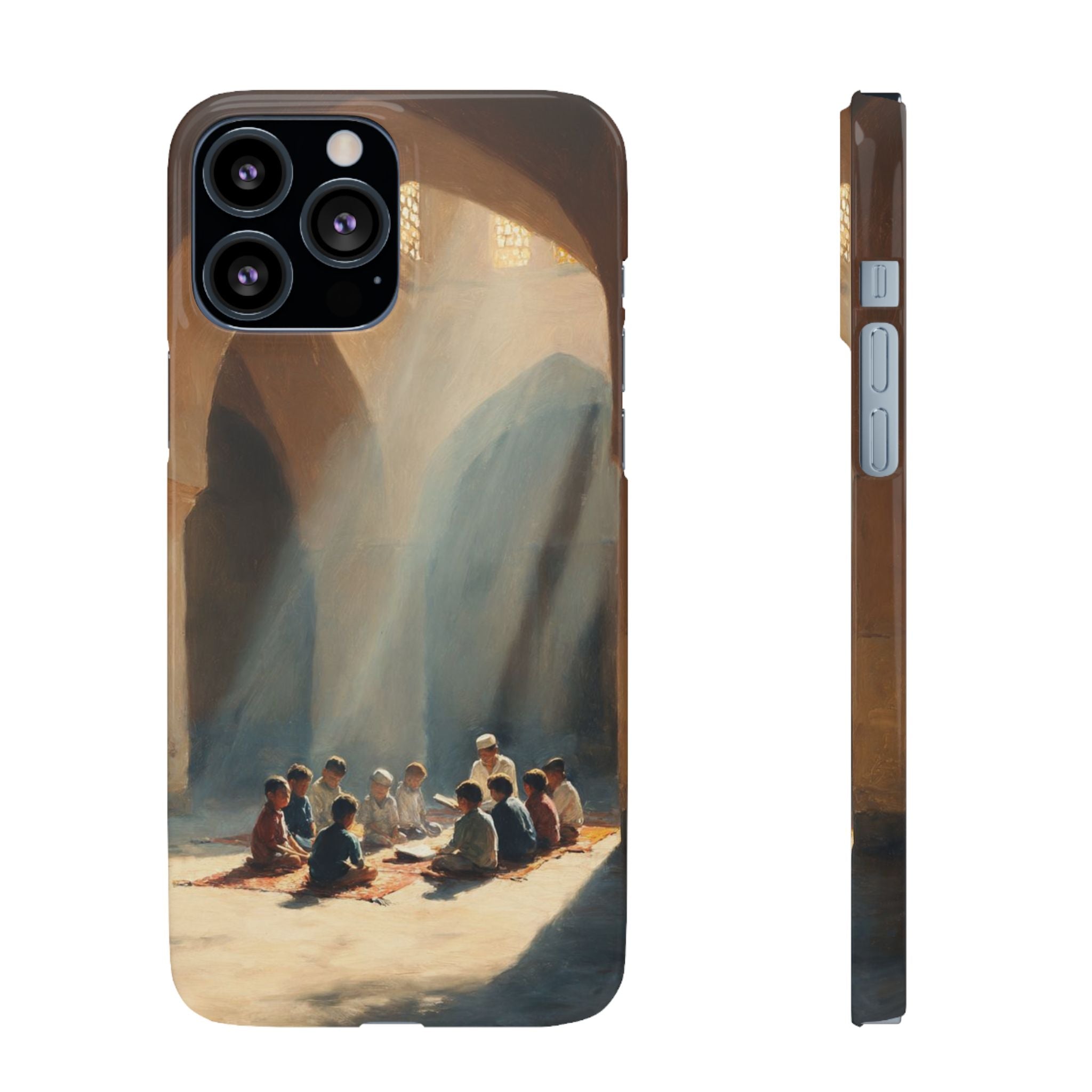 Sunlit Mosque Prayer Scene - Art Case