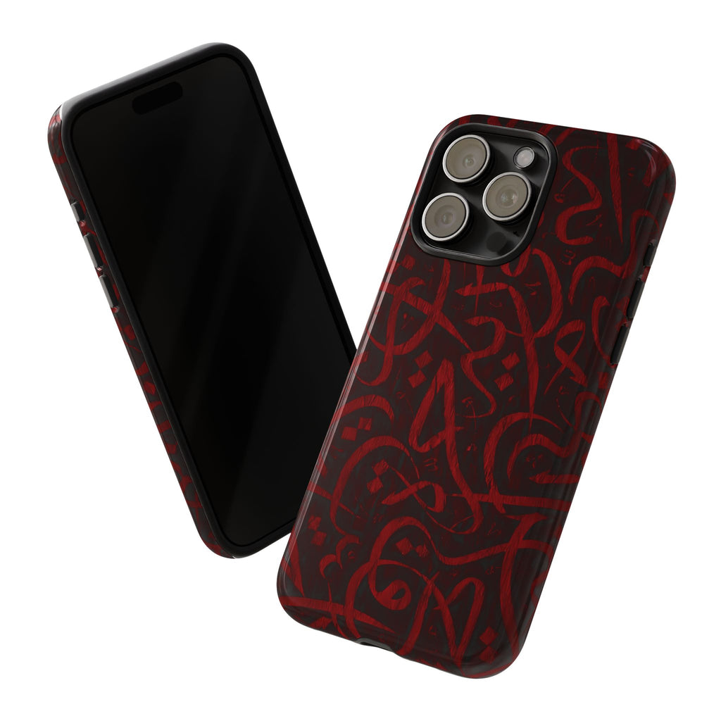 Wooden Calligraphy  Red - Tough Case