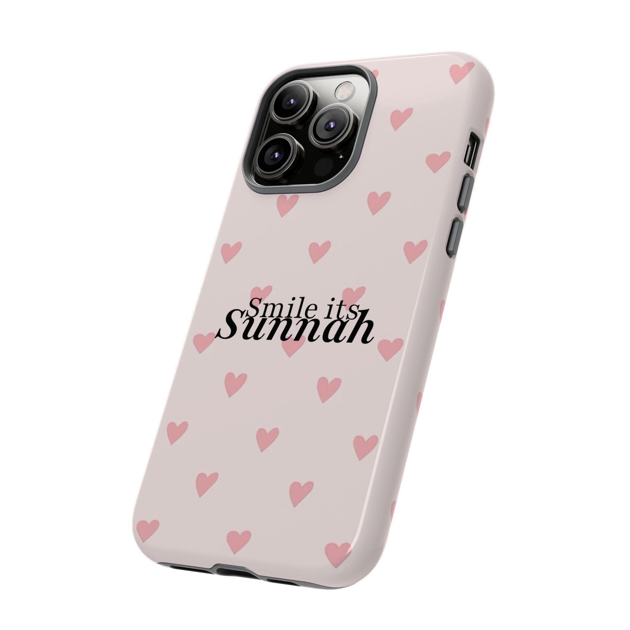 ''Smile It's Sunnah'' Pink Heart Pattern - Tough Case