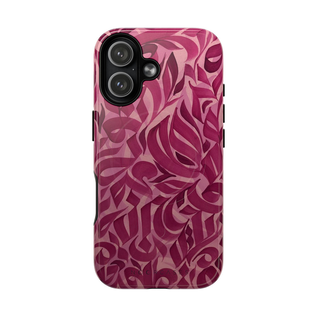 Floral Calligraphy Pink - Magnetic Case