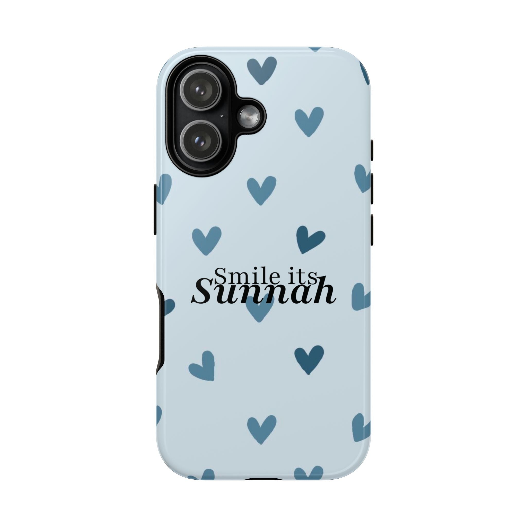 ''Smile It's Sunnah'' Light Blue Heart Pattern - Tough Case