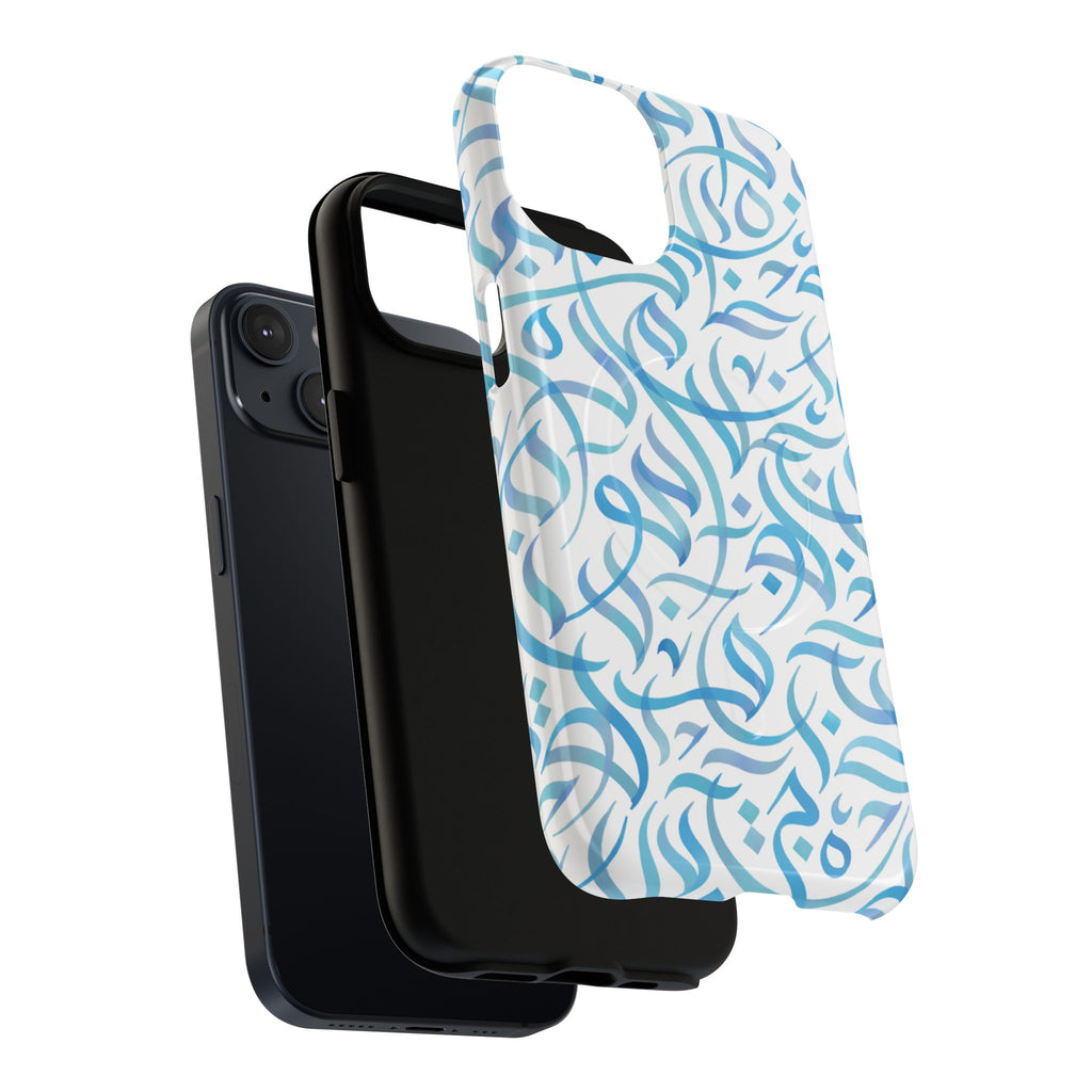 Flowing Calligraphy Blue - Magnetic Case