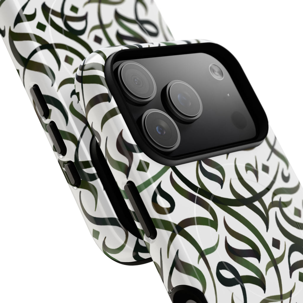 Flowing Calligraphy Dark Green - Magnetic Case