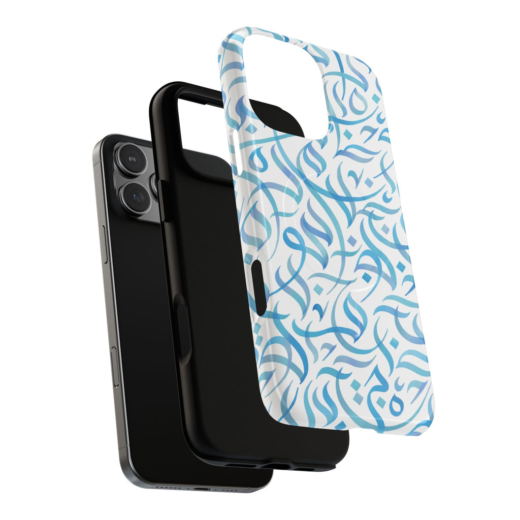 Flowing Calligraphy Blue - Magnetic Case