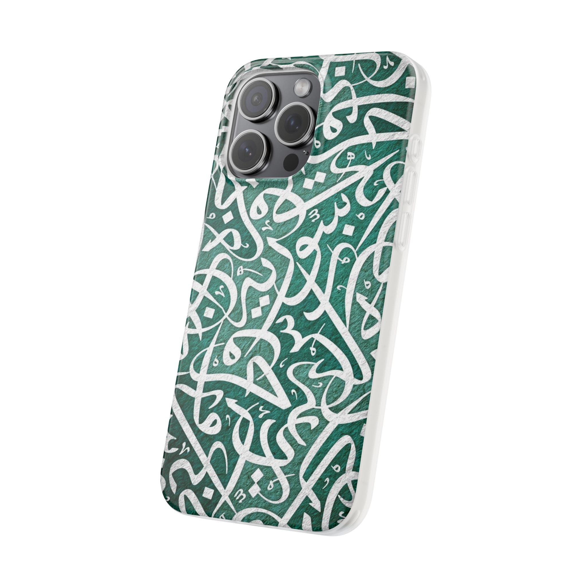 Arabic Calligraphy Phone Case — Teal Script Flexi Case