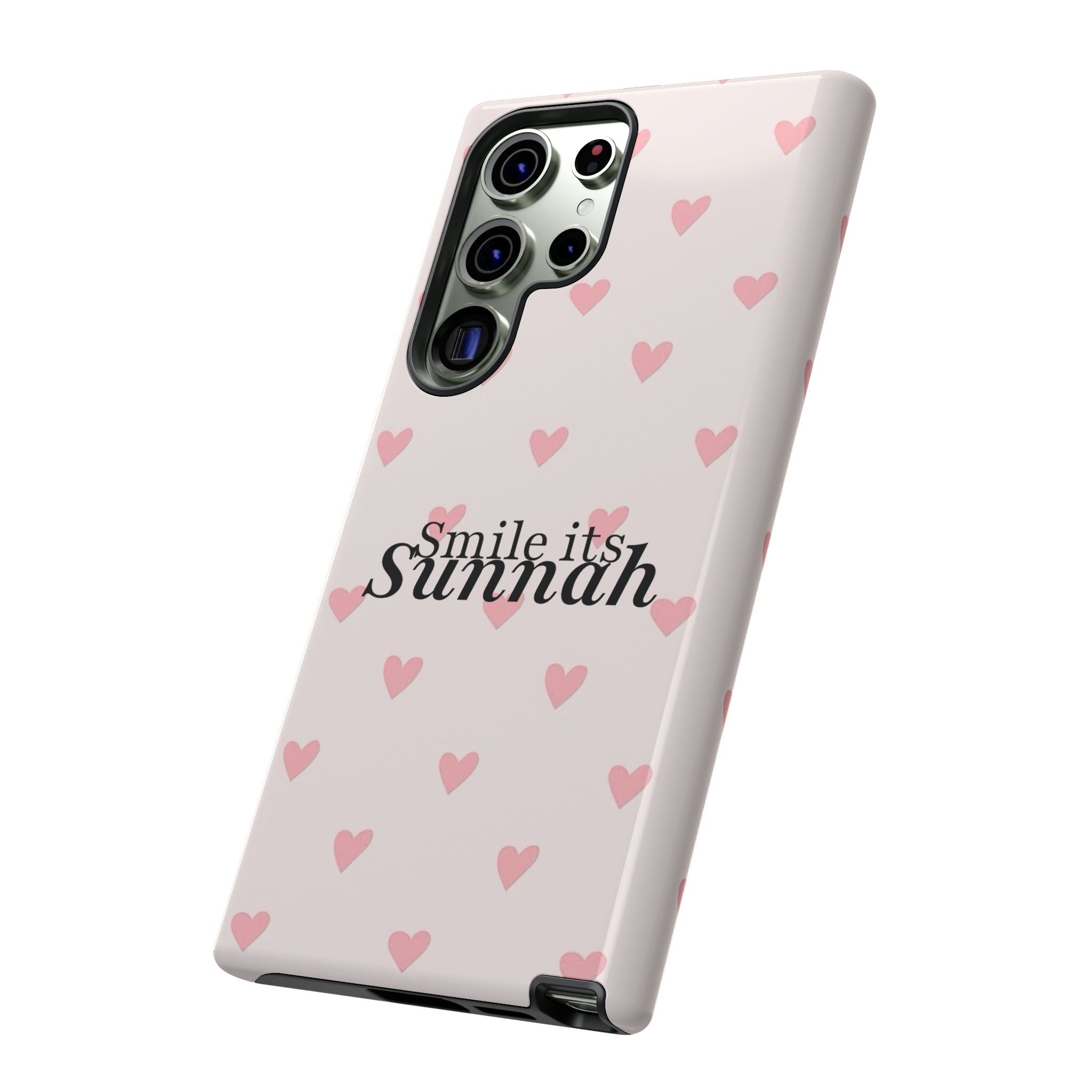 'Smile It's Sunnah'' Light Blue Heart Pattern - Tough Case