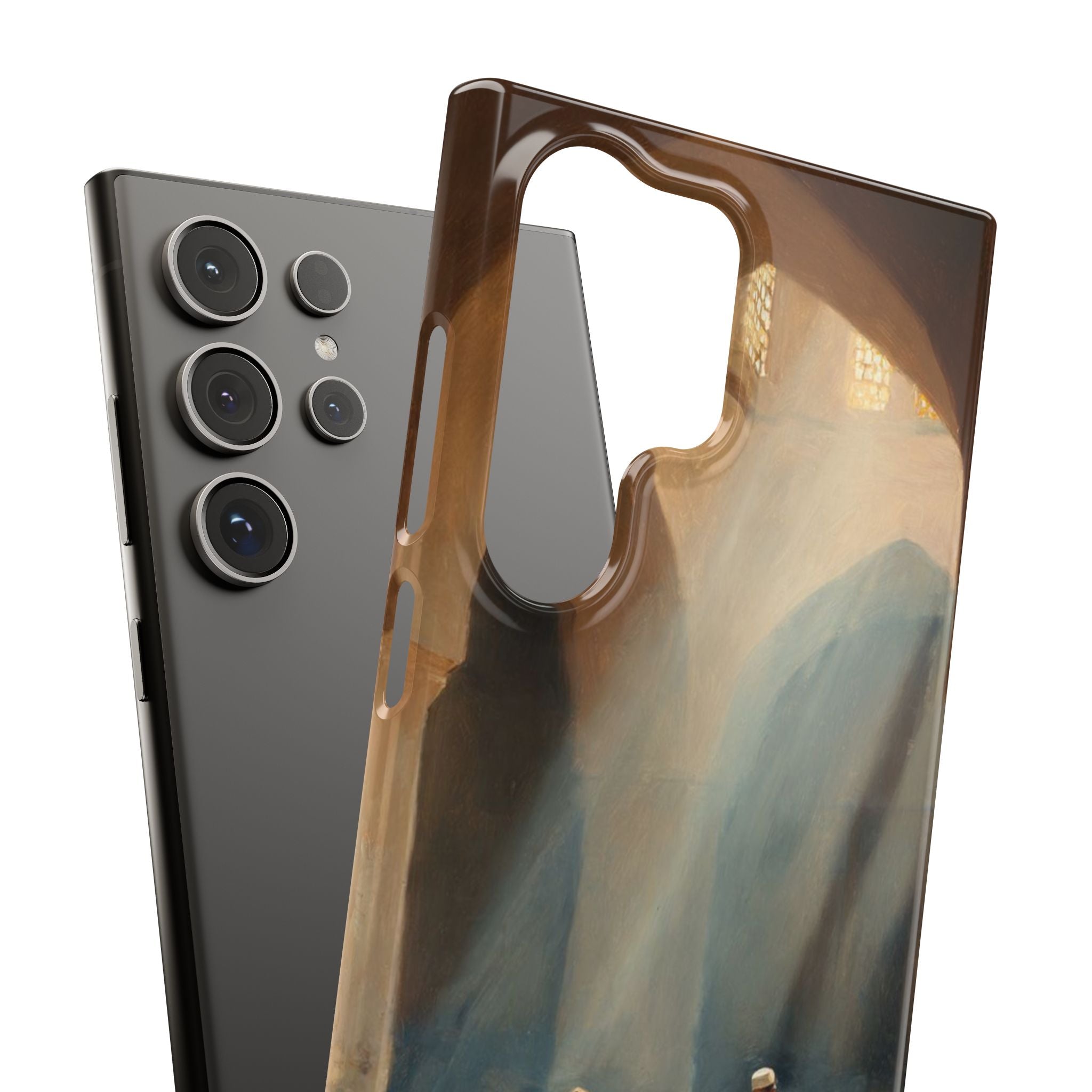 Sunlit Mosque Prayer Scene - Art Case