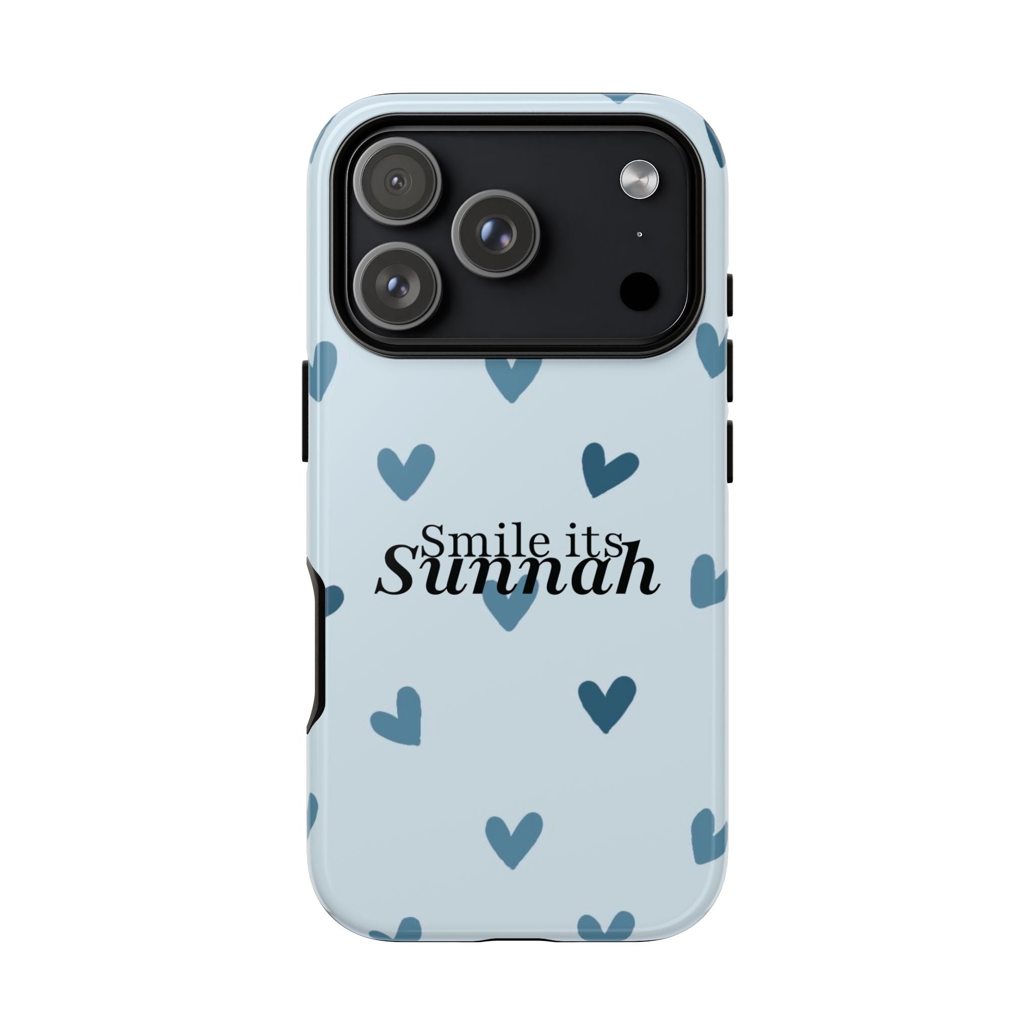 ''Smile It's Sunnah'' Light Blue Heart Pattern - Tough Case