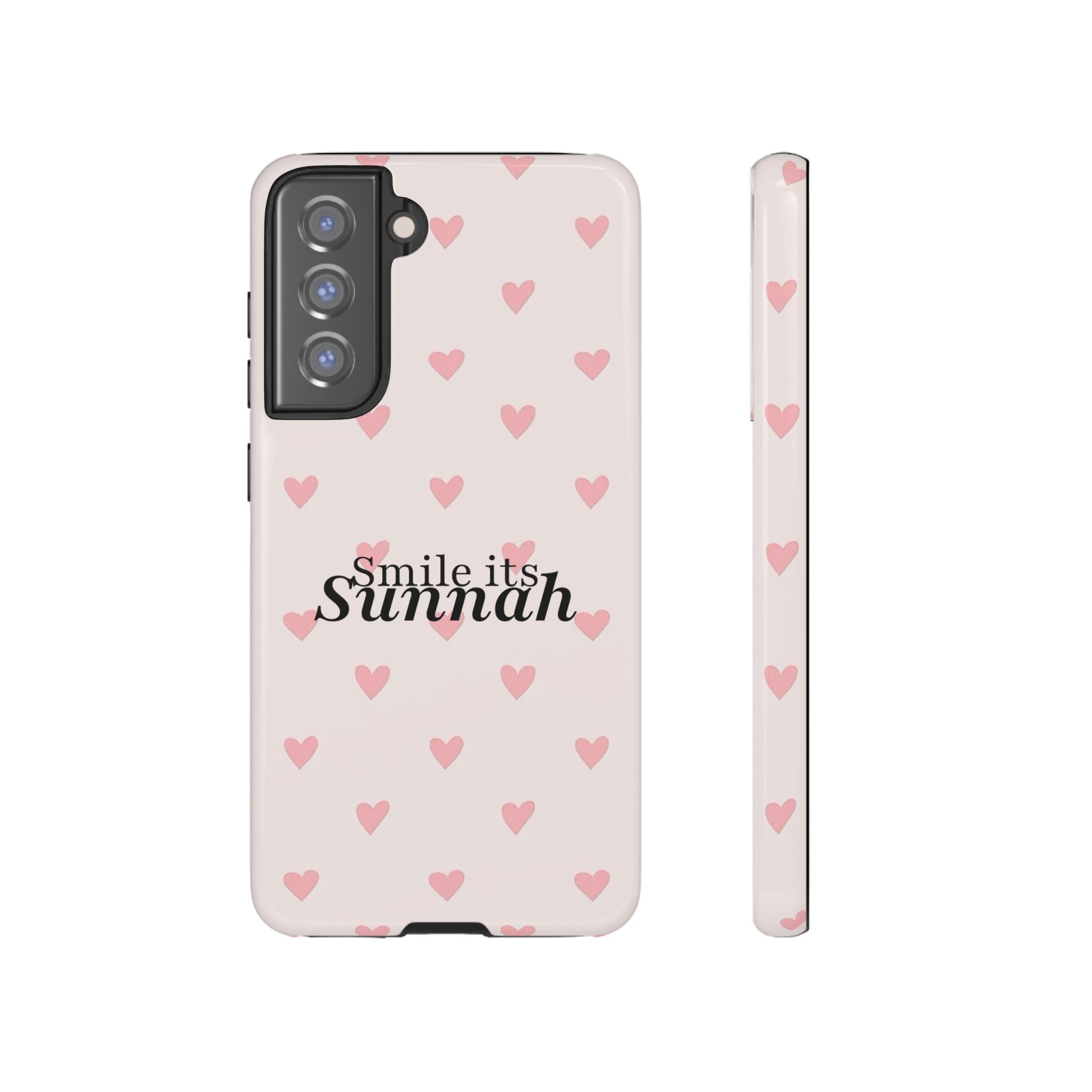 'Smile It's Sunnah'' Light Blue Heart Pattern - Tough Case