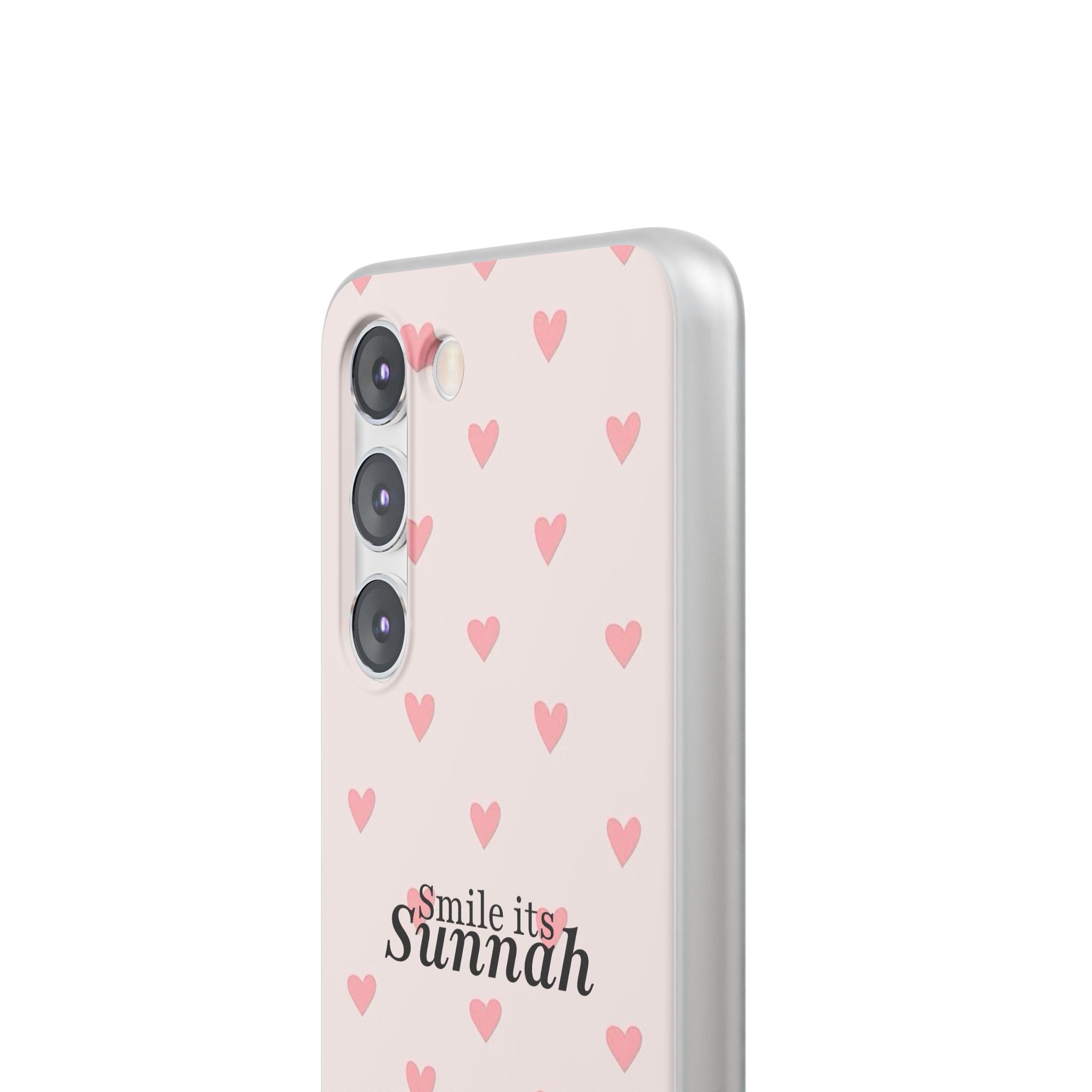 ''Smile It's Sunnah'' Pink Heart Pattern - Flexi Case