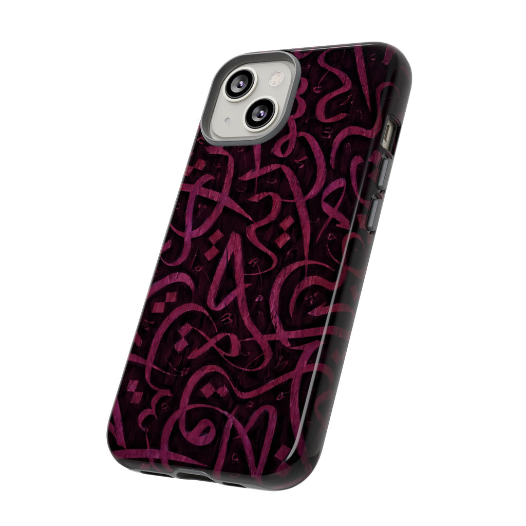 Wooden Calligraphy Pink -  Tough Case