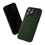 Wooden Calligraphy Dark Green - Tough Case