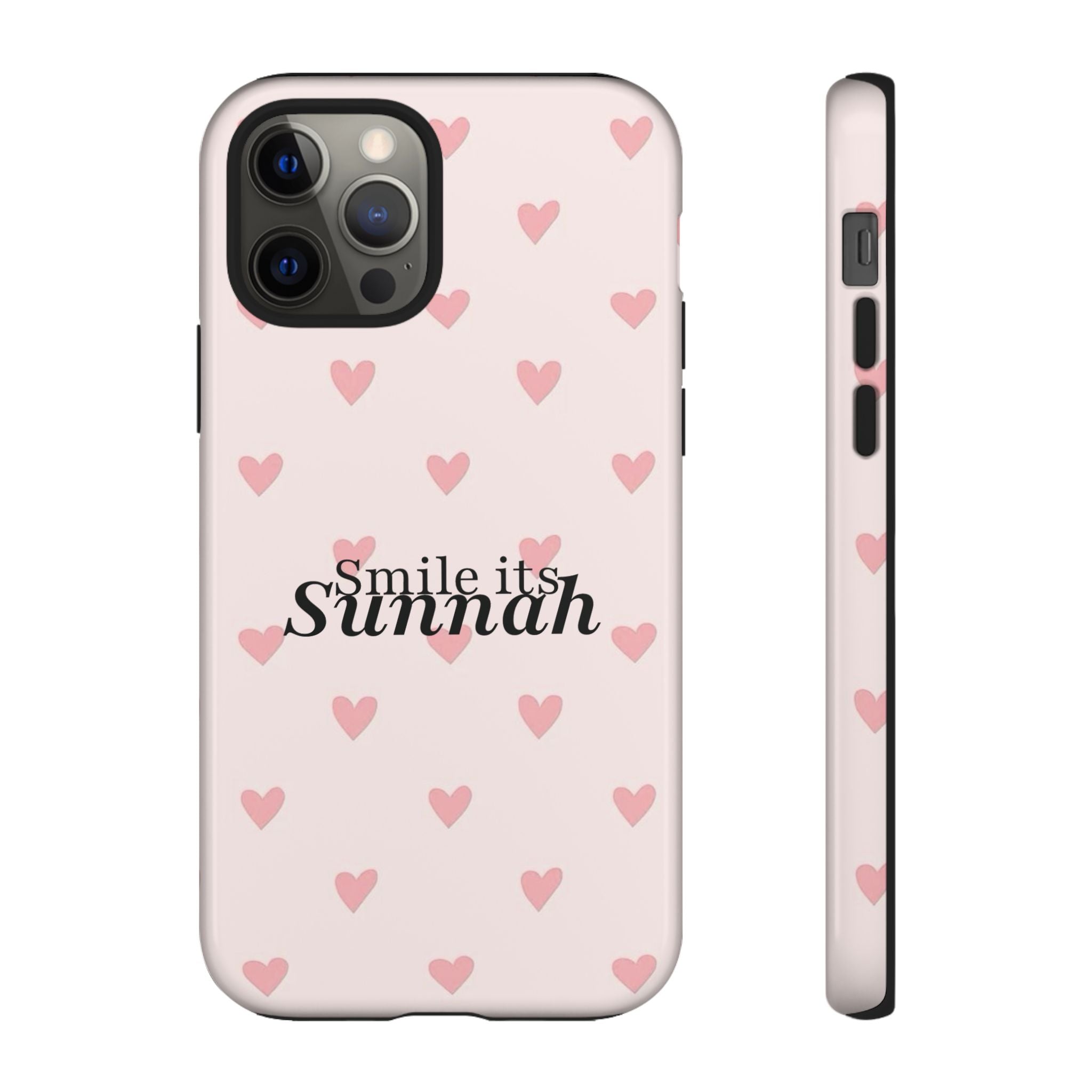 ''Smile It's Sunnah'' Pink Heart Pattern - Tough Case