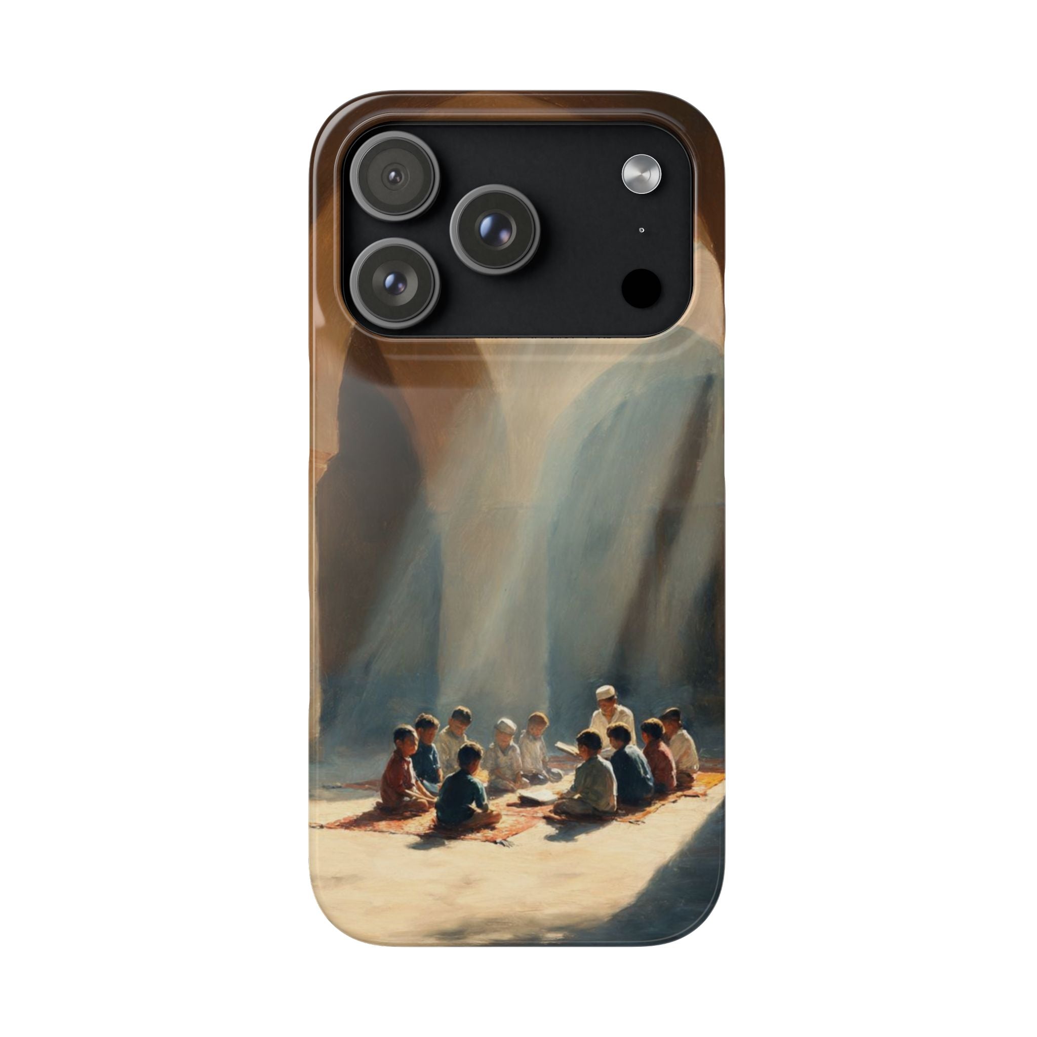 Sunlit Mosque Prayer Scene - Art Case