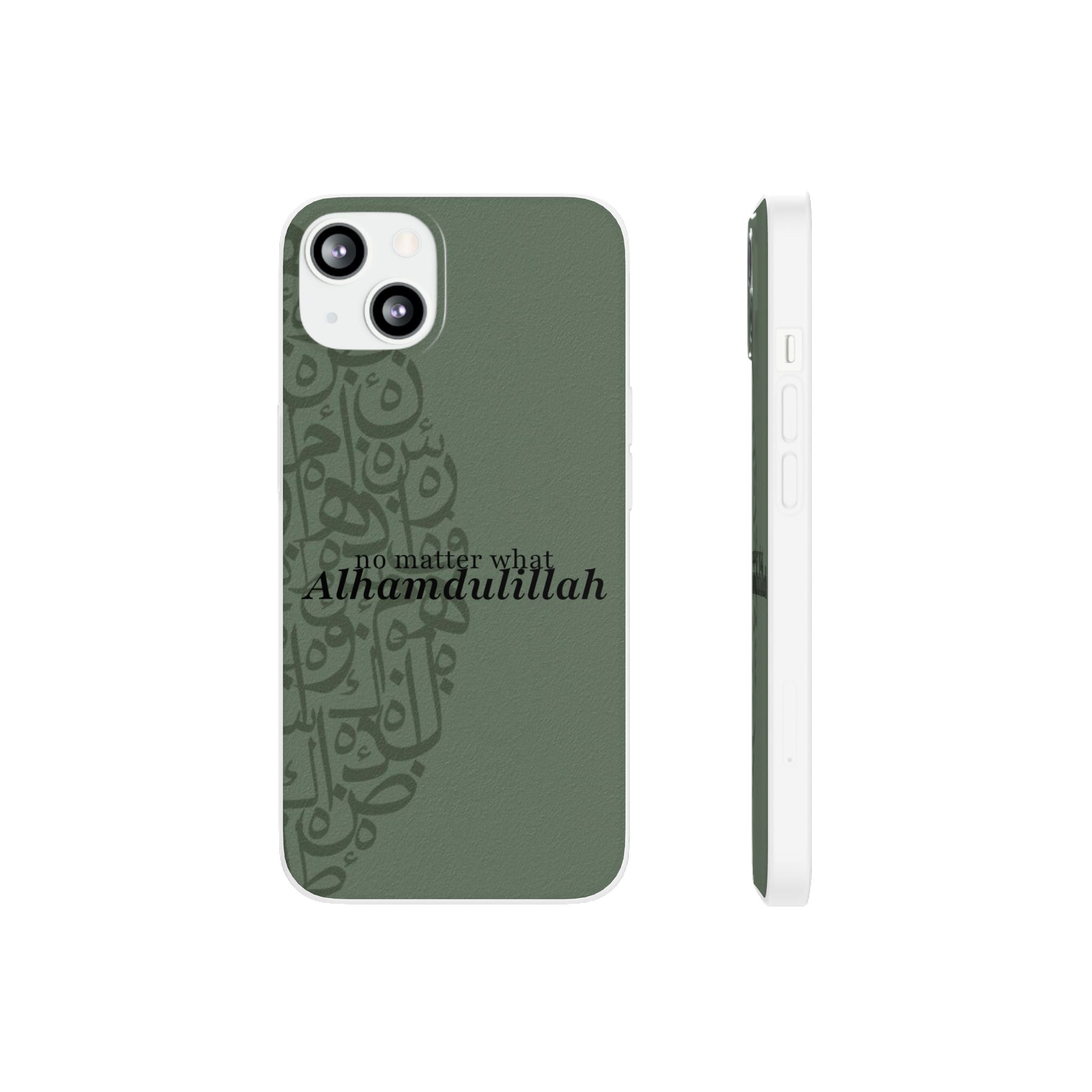 ''Alhamdulillah'' Olive Green Flexi Case