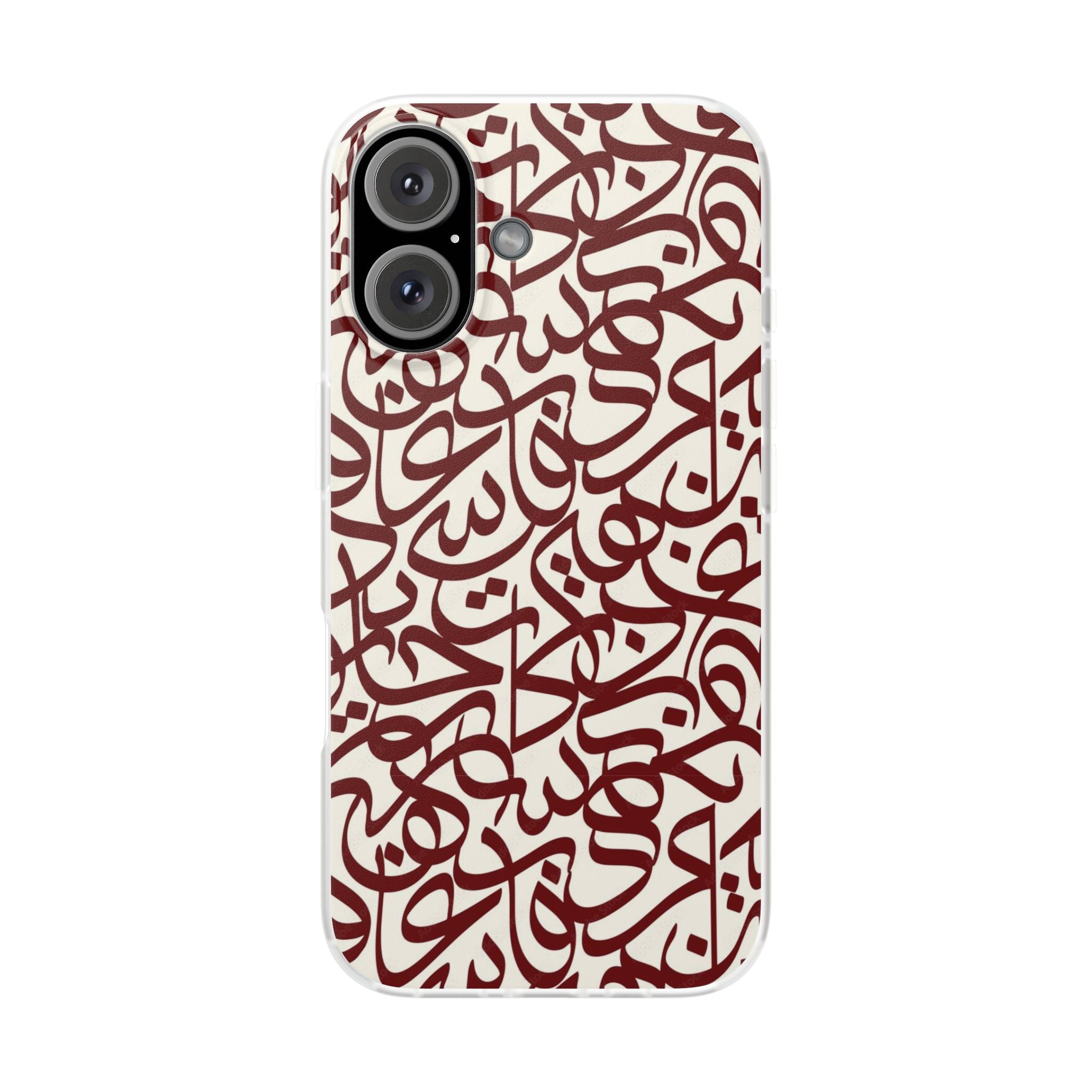 Arabic Calligraphy- Maroon Script Pattern Flexi Case