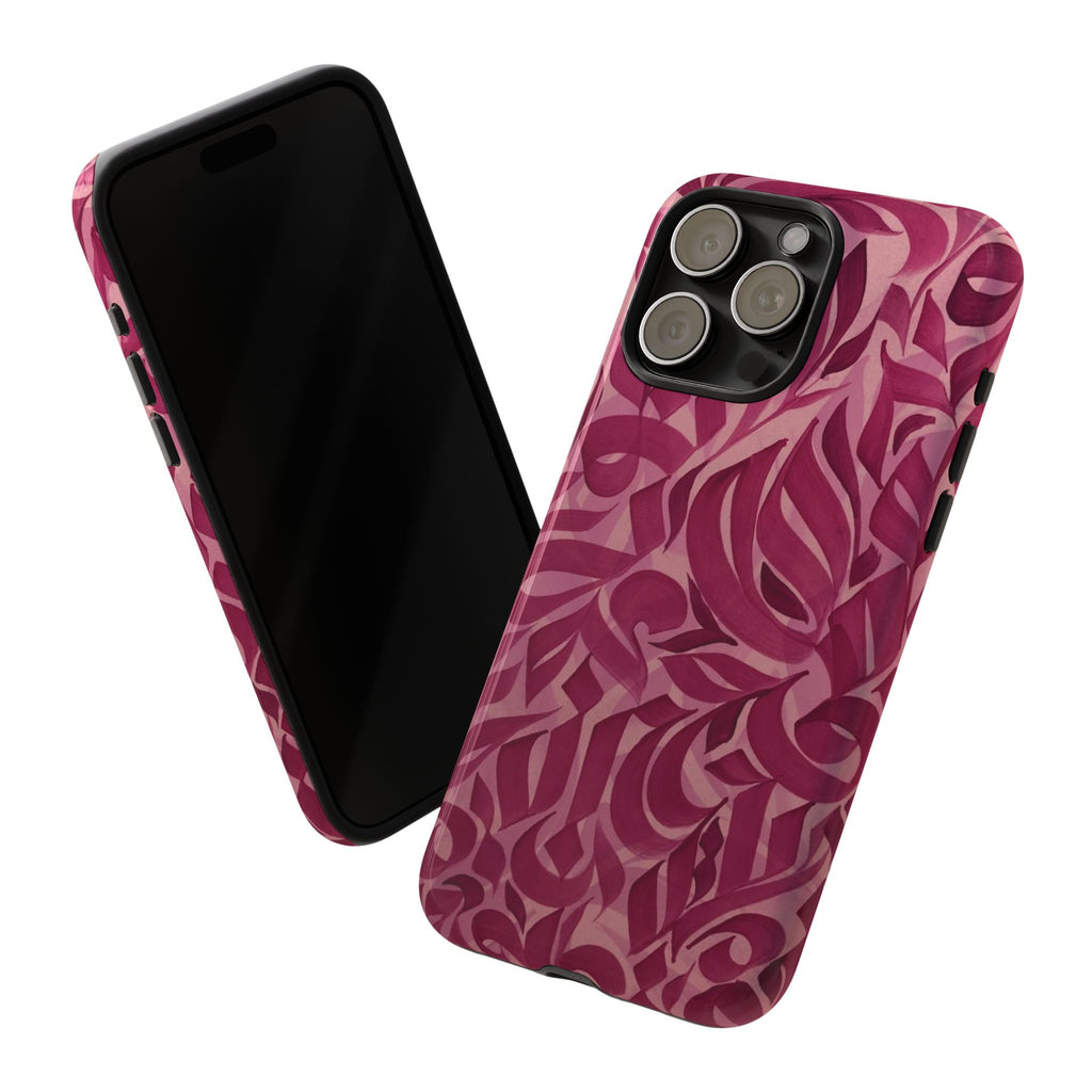 Floral Calligraphy Pink - Tough Case
