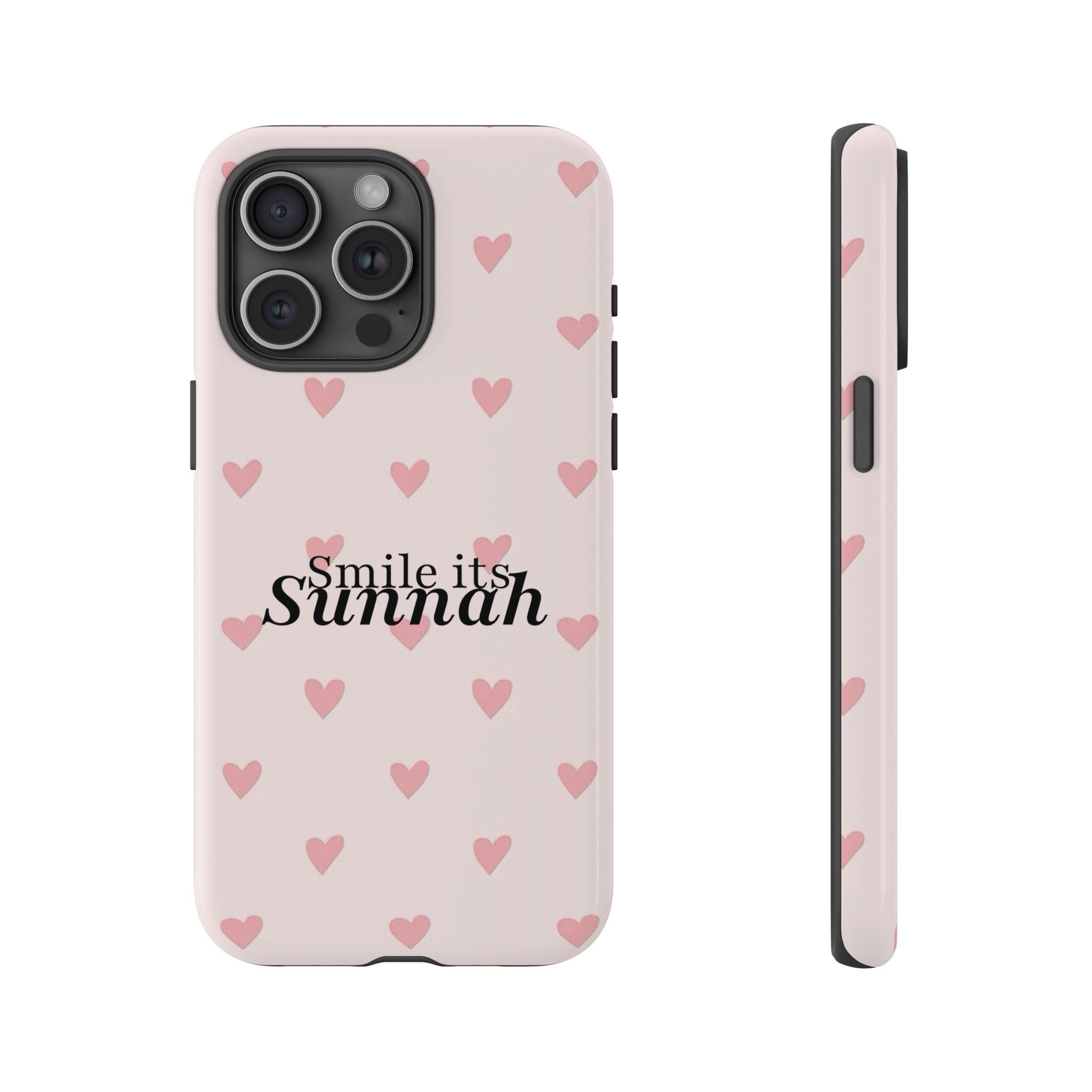 ''Smile It's Sunnah'' Pink Heart Pattern - Tough Case