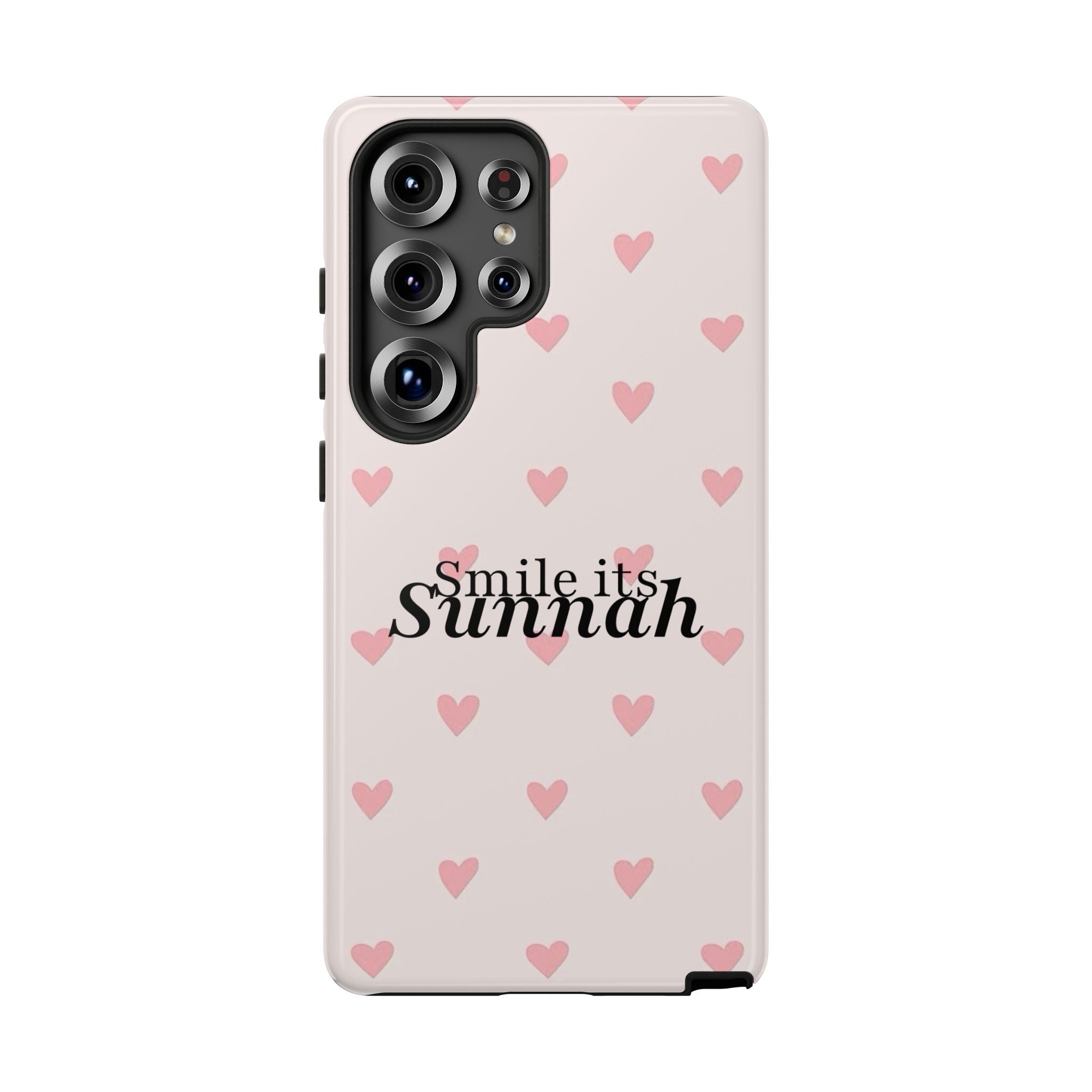 'Smile It's Sunnah'' Light Blue Heart Pattern - Tough Case
