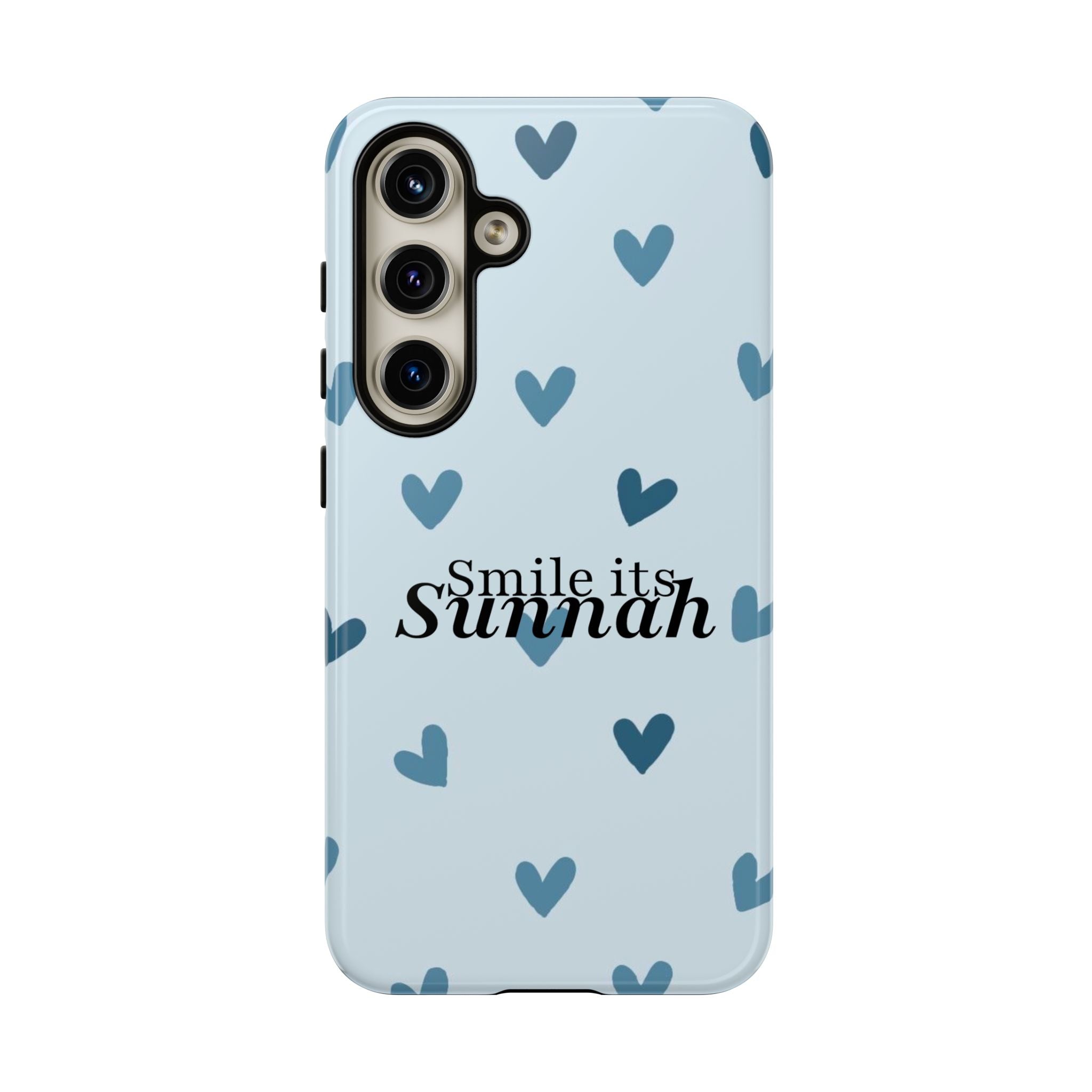 'Smile It's Sunnah'' Light Blue Heart Pattern - Tough case