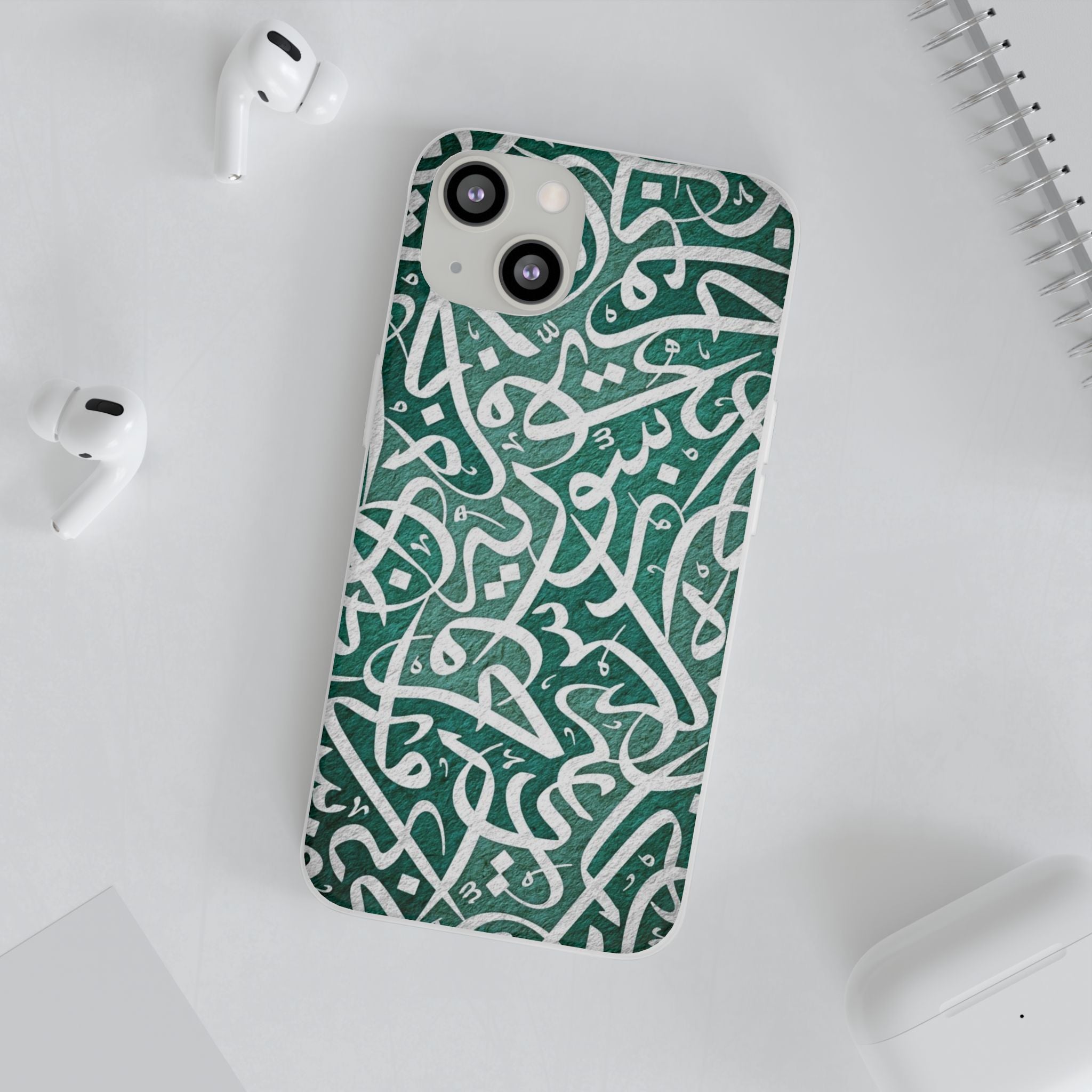 Arabic Calligraphy Phone Case — Teal Script Flexi Case