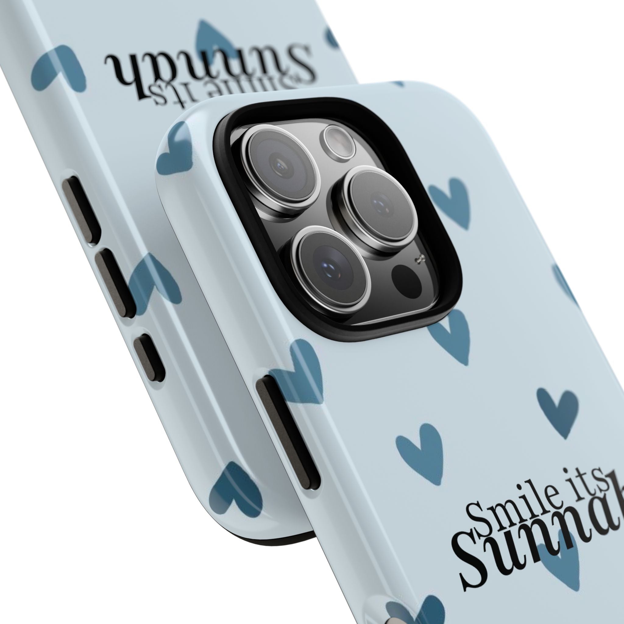 ''Smile It's Sunnah'' Light Blue Heart Pattern - Tough Case