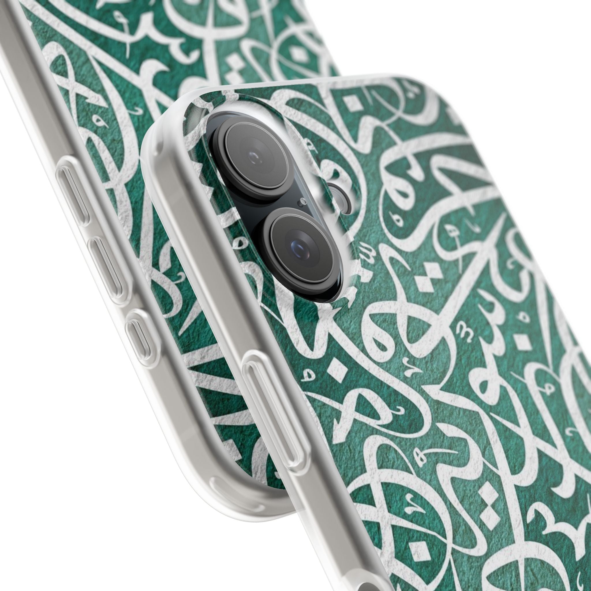Arabic Calligraphy Phone Case — Teal Script Flexi Case