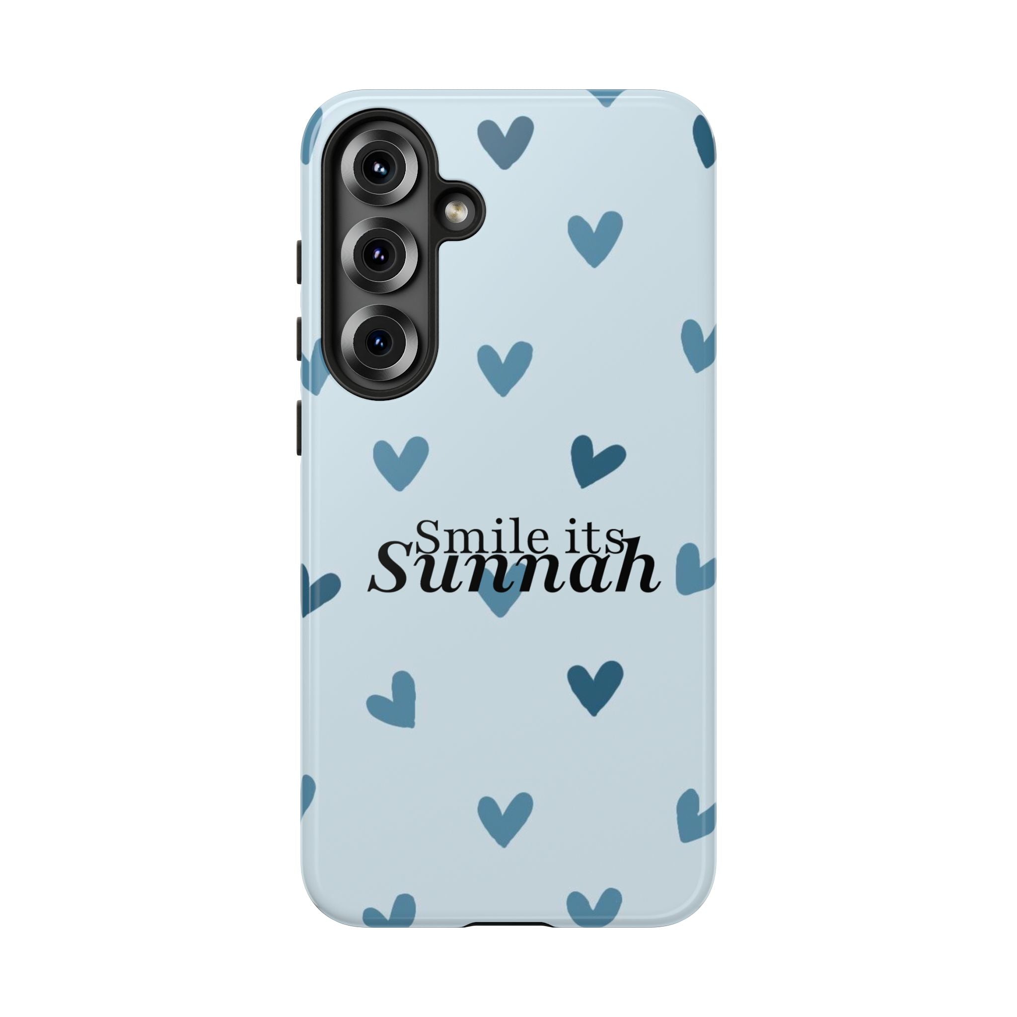 'Smile It's Sunnah'' Light Blue Heart Pattern - Tough case
