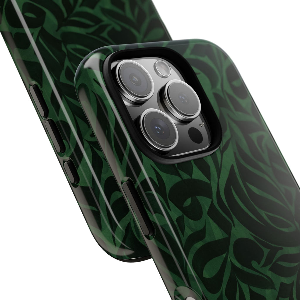 Floral Calligraphy Dark Green - Tough Case