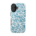 Arabic Calligraphy Pattern Phone Case — Blue Decorative Tough Case