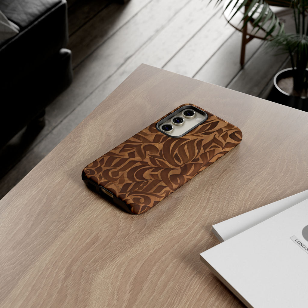 Floral Calligraphy Brown - Tough Case