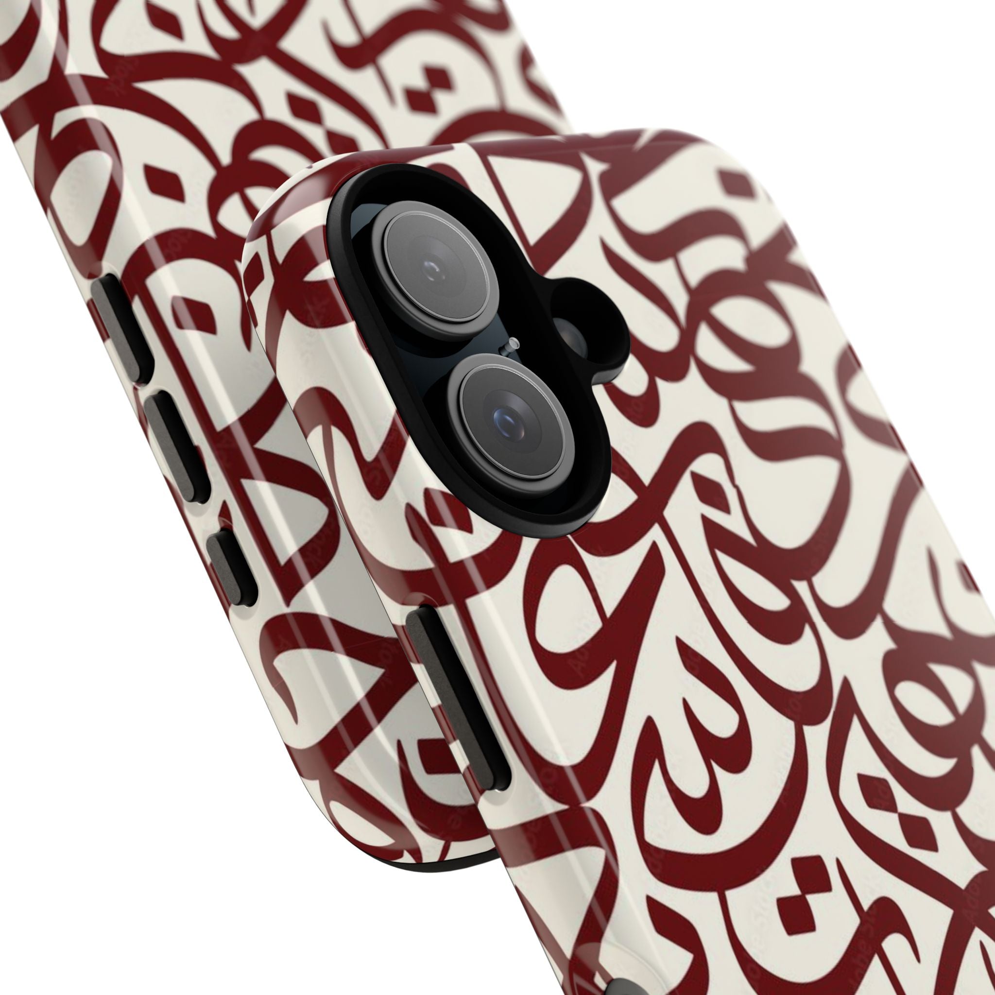 Arabic Calligraphy Phone Case — Maroon Script Protective Tough Case