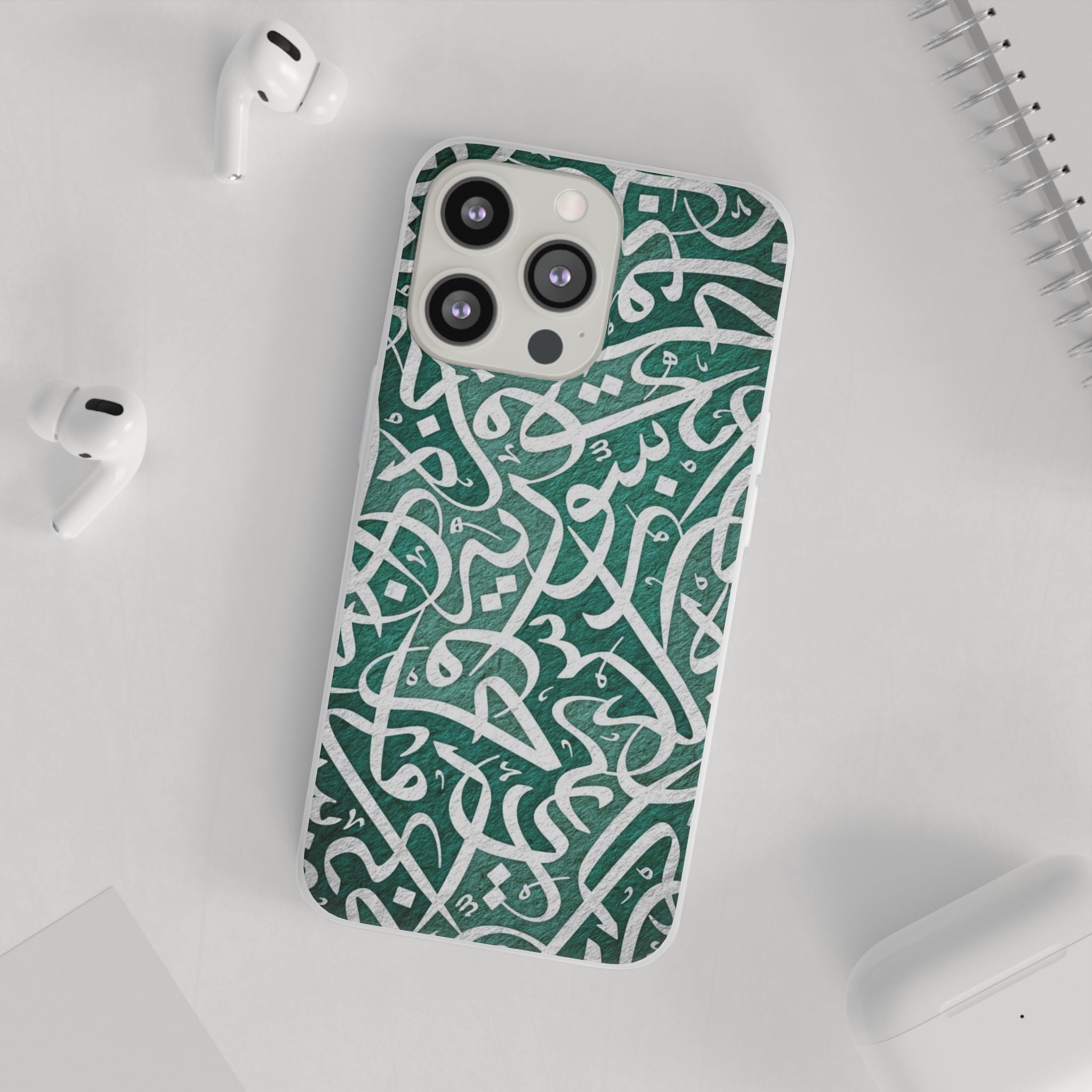 Arabic Calligraphy Phone Case — Teal Script Flexi Case