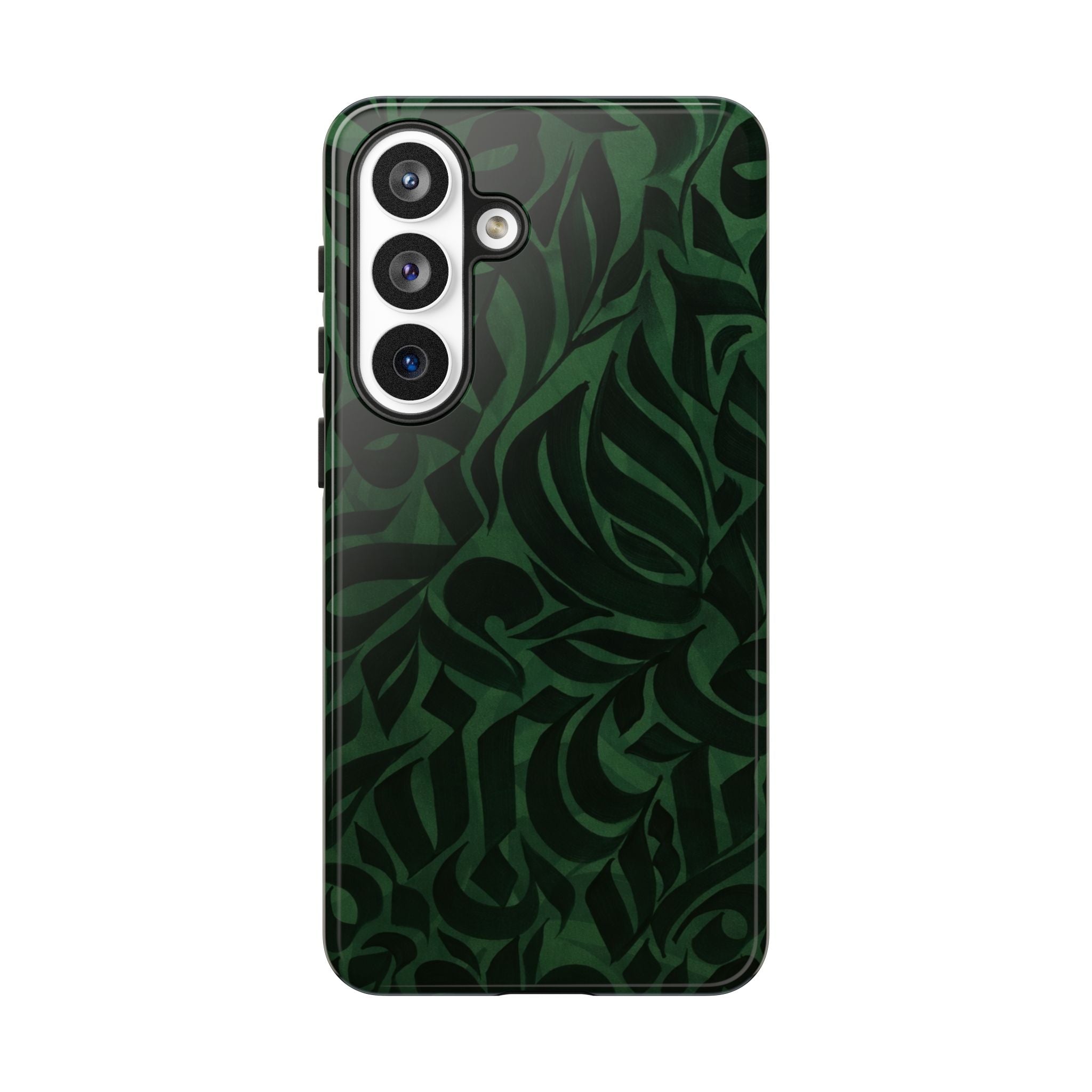 Floral Calligraphy Dark Green - Tough Case