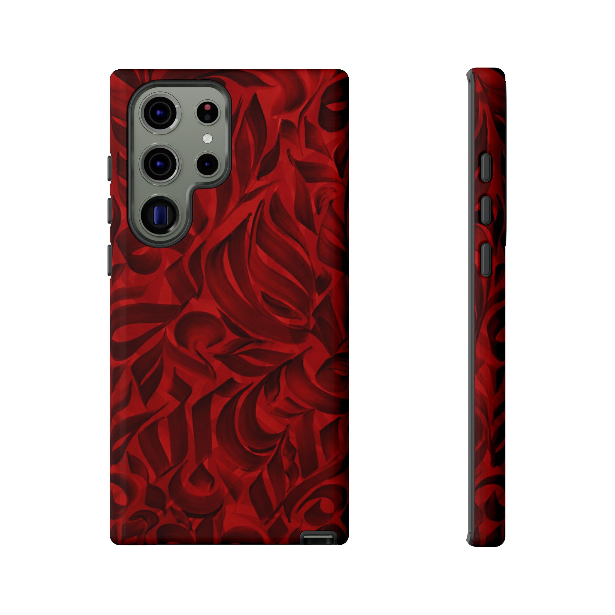 Floral Calligraphy Red Velvet - Tough Case
