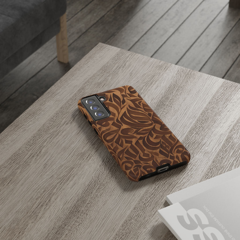 Floral Calligraphy Brown - Tough Case