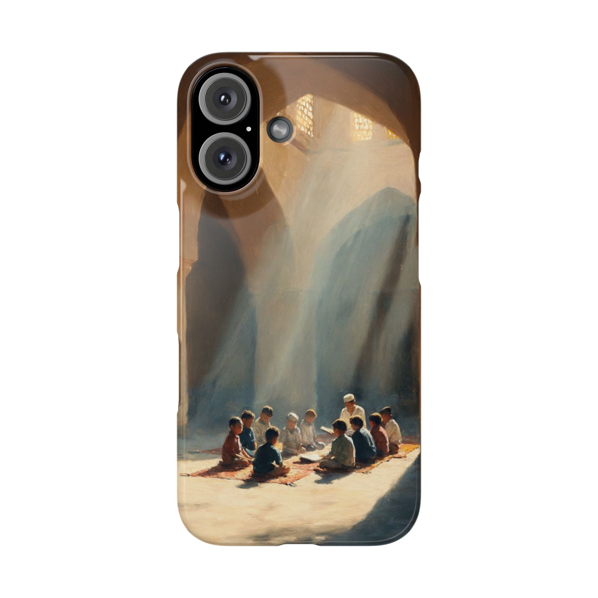 Sunlit Mosque Prayer Scene - Art Case