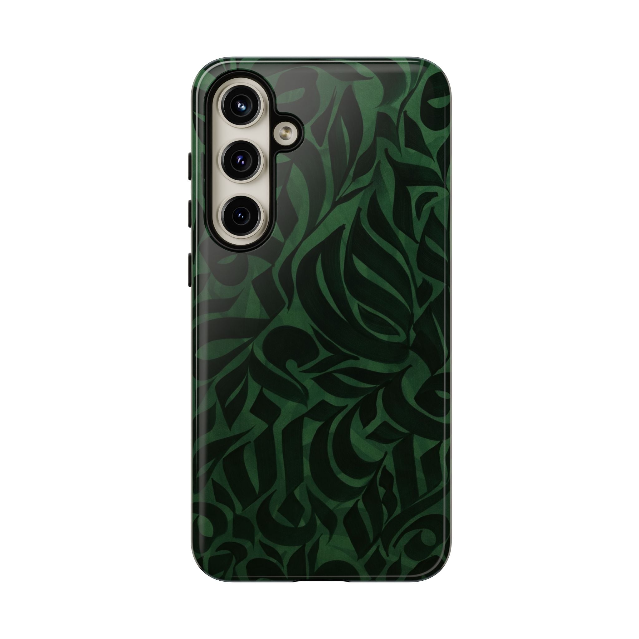 Floral Calligraphy Dark Green - Tough Case