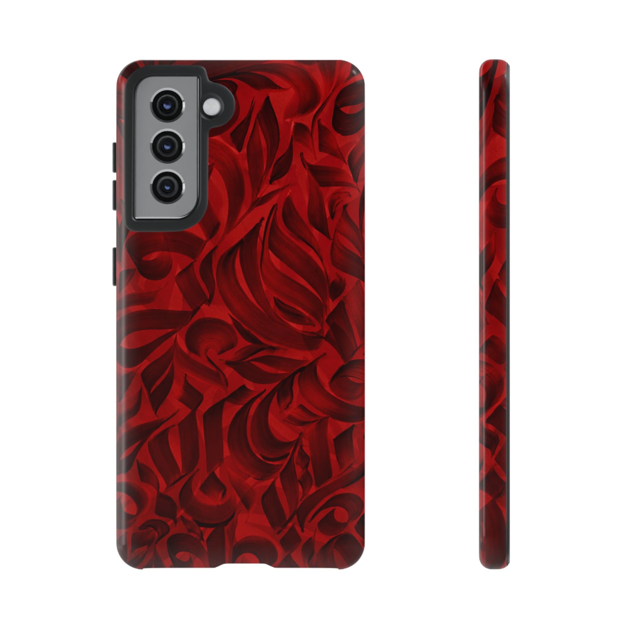 Floral Calligraphy Red Velvet - Tough Case