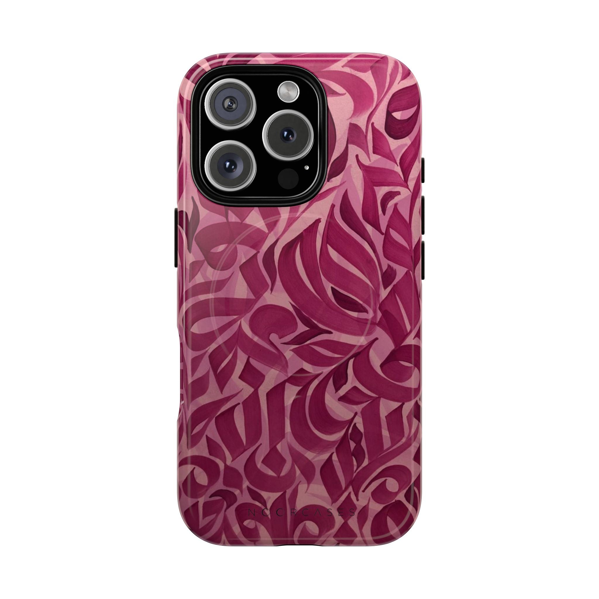 Floral Calligraphy Pink - Magnetic Case