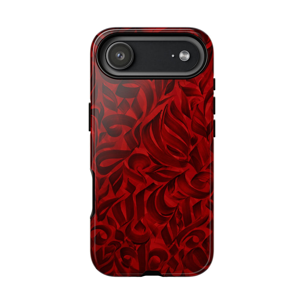 Floral Calligraphy Red Velvet - Tough Case