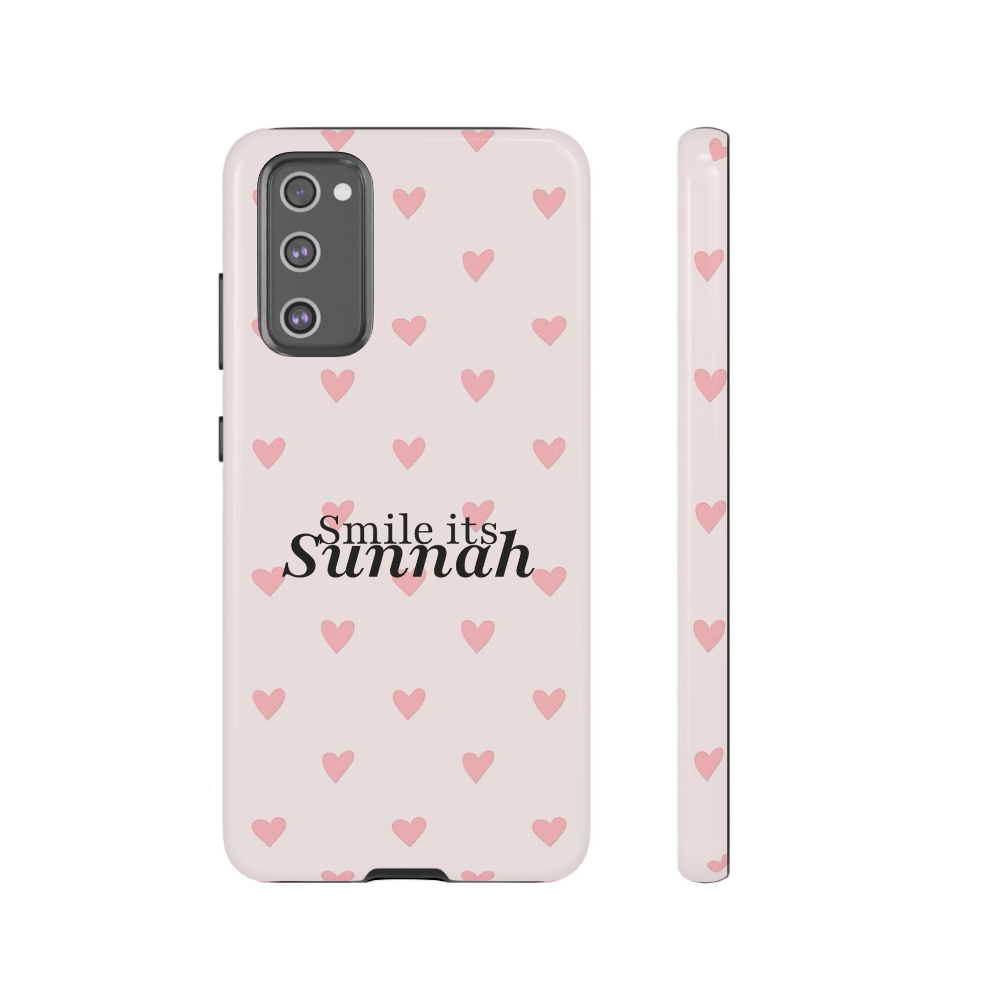 'Smile It's Sunnah'' Light Blue Heart Pattern - Tough Case