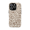 Arabic Calligraphy Pattern Phone Case — Neutral Brown Mosaic Tough Case