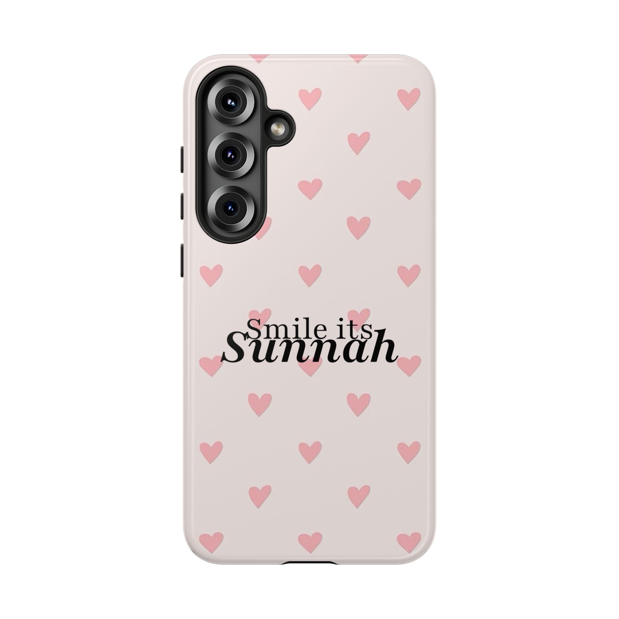 'Smile It's Sunnah'' Light Blue Heart Pattern - Tough Case