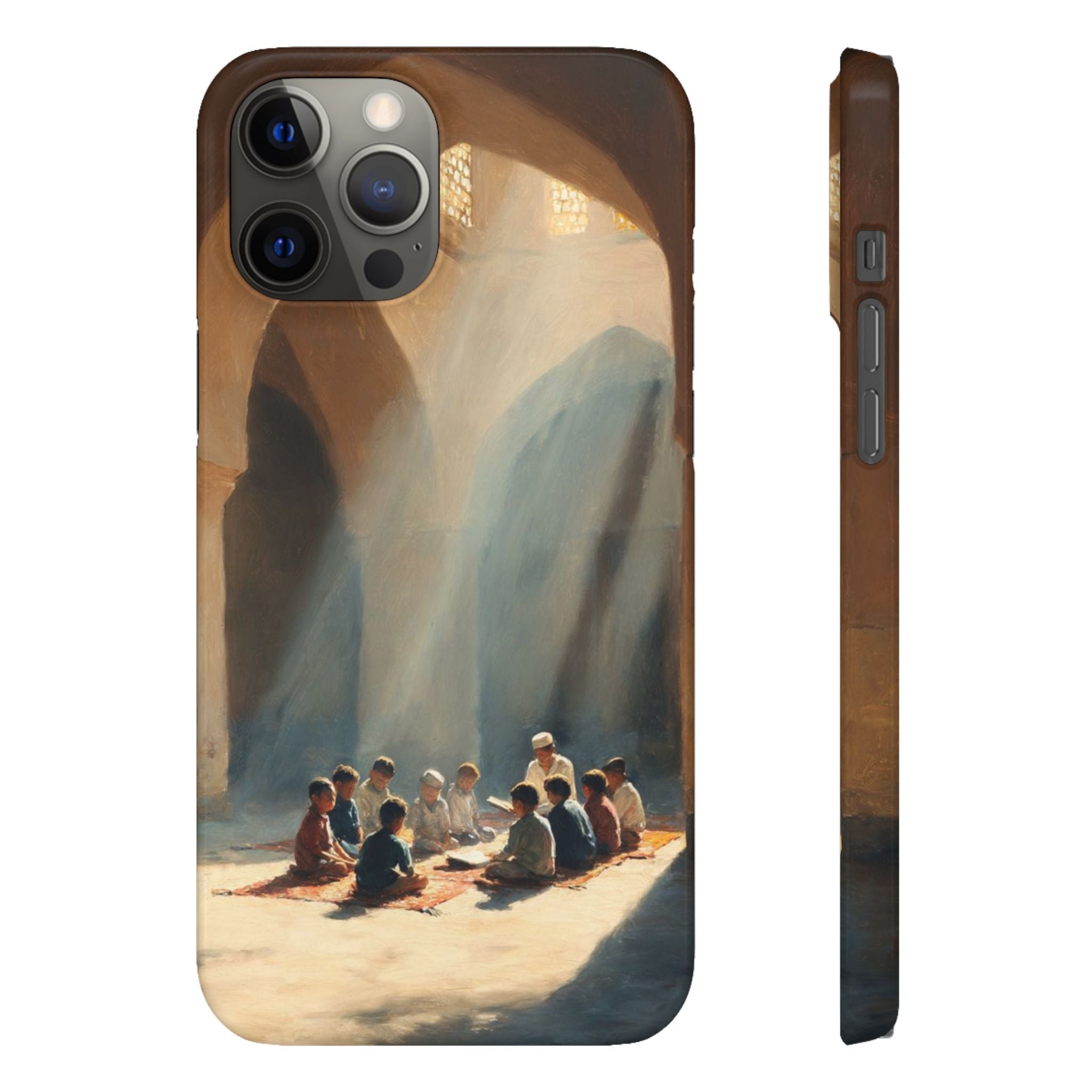 Sunlit Mosque Prayer Scene - Art Case
