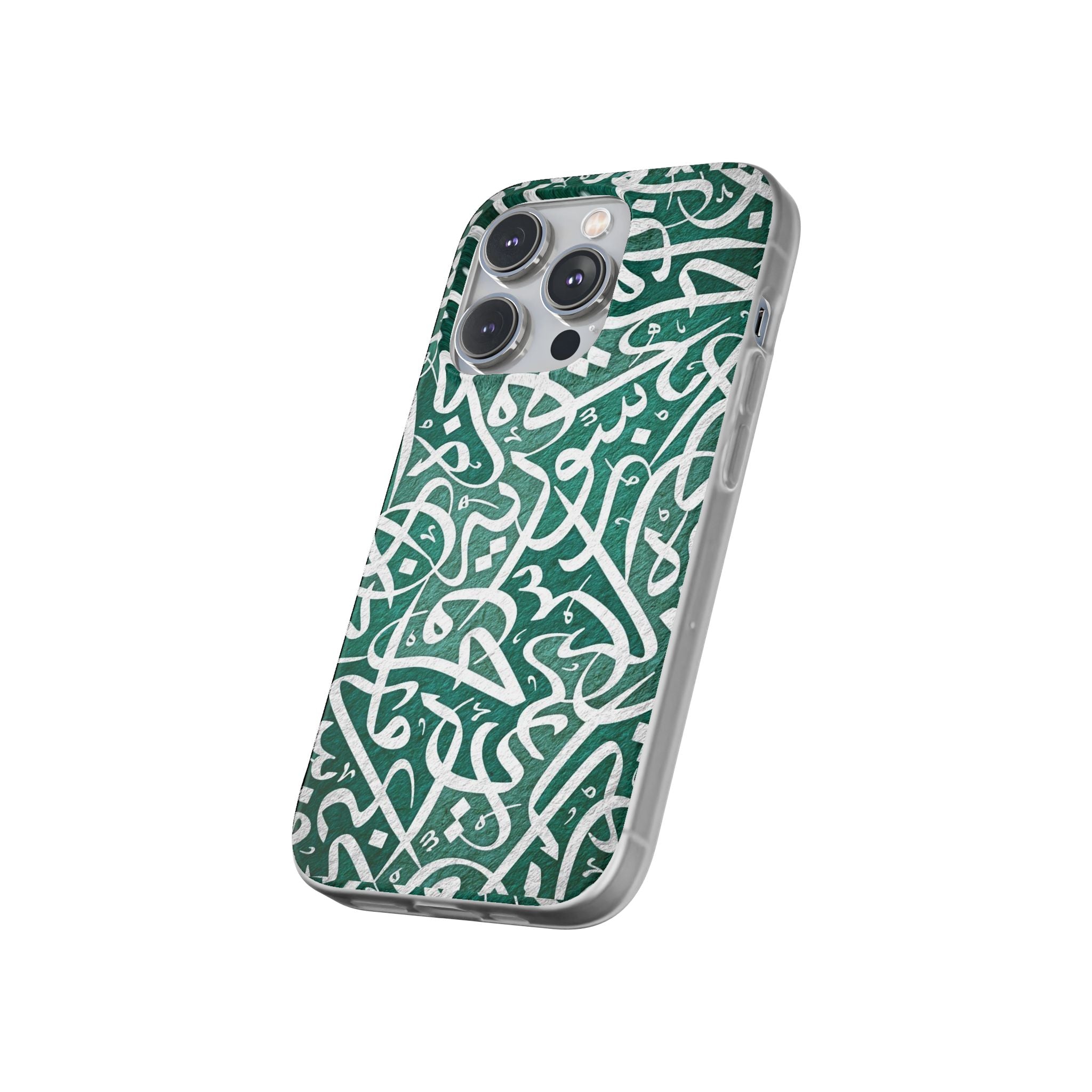 Arabic Calligraphy Phone Case — Teal Script Flexi Case