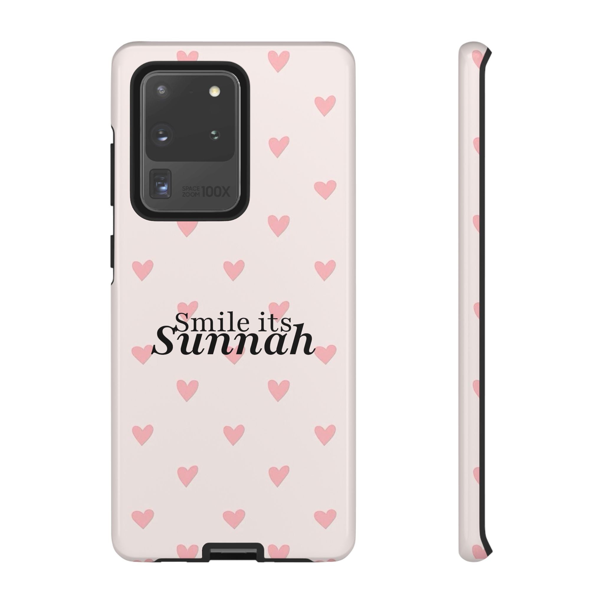 'Smile It's Sunnah'' Light Blue Heart Pattern - Tough Case