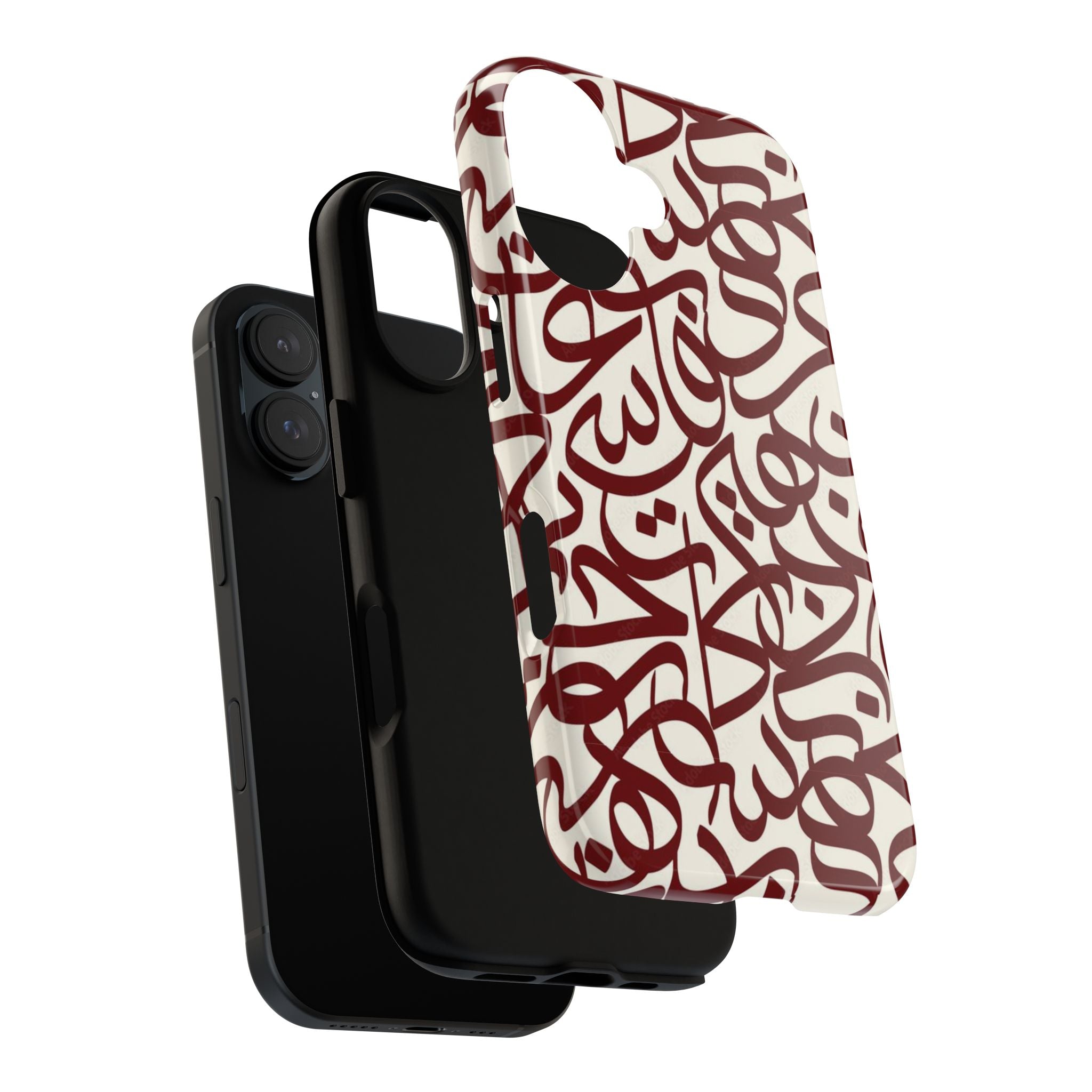 Arabic Calligraphy Phone Case — Maroon Script Protective Tough Case